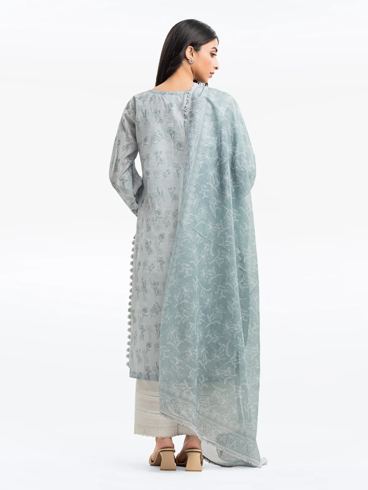 Embroidered Lawn Slub Suit - EWTKE24-69640-3P - Image 7
