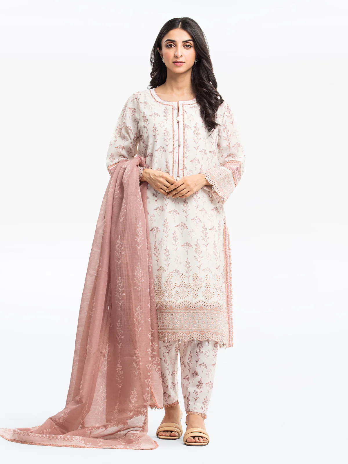 Embroidered Lawn Slub Suit - EWTKE24-69638-3P