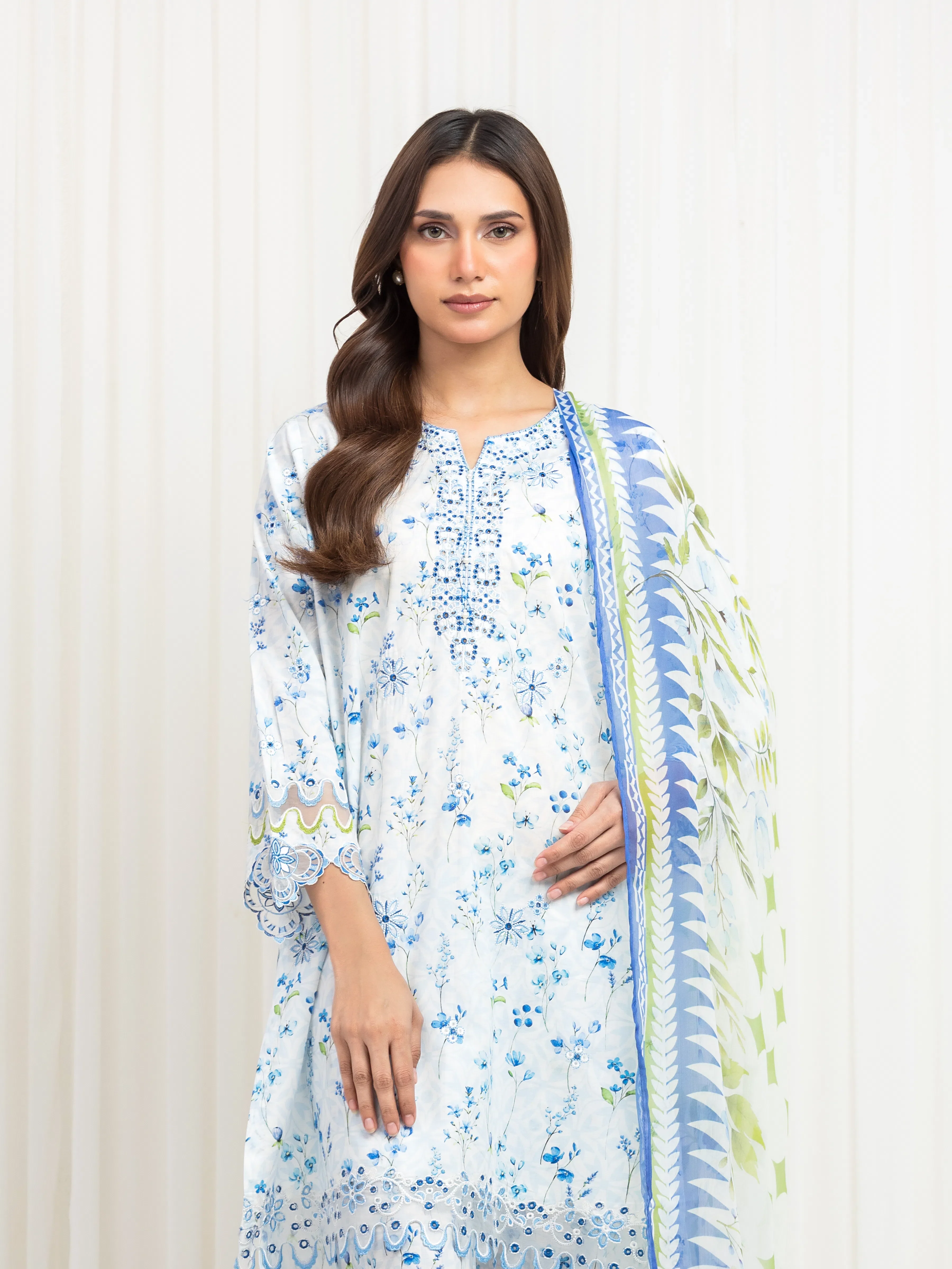 Embroidered Lawn Suit - EWTKE5-82493-3P - Image 2