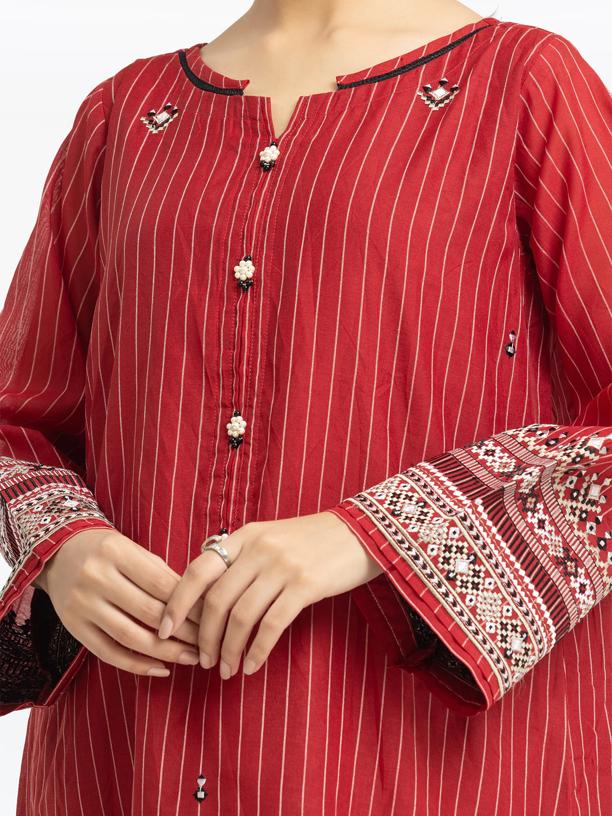 Embroidered Poly Cotton Suit - EWTKE24-80102-3P - Image 3