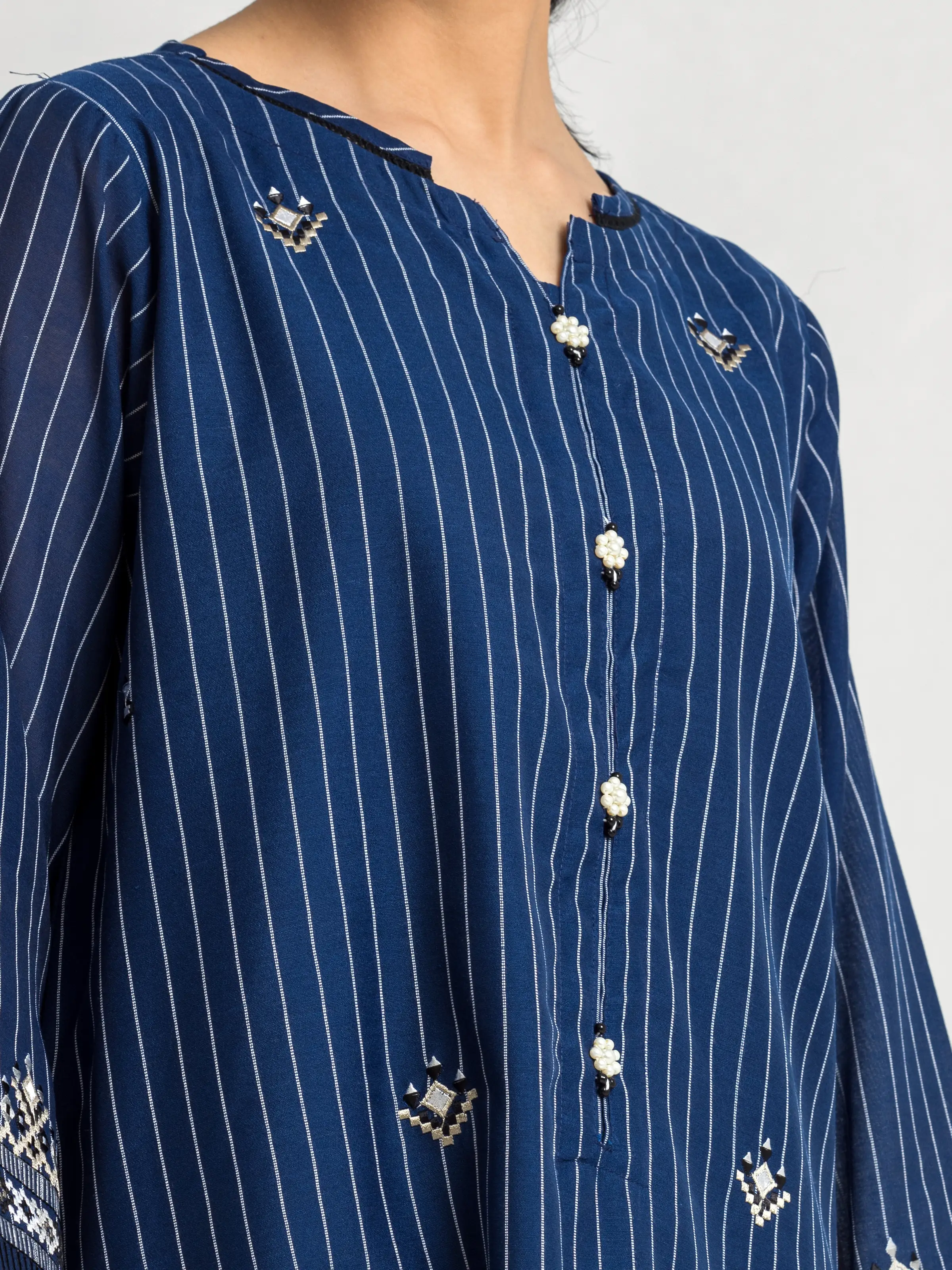 Embroidered Poly Cotton Suit - EWTKE24-80104-3P - Image 2