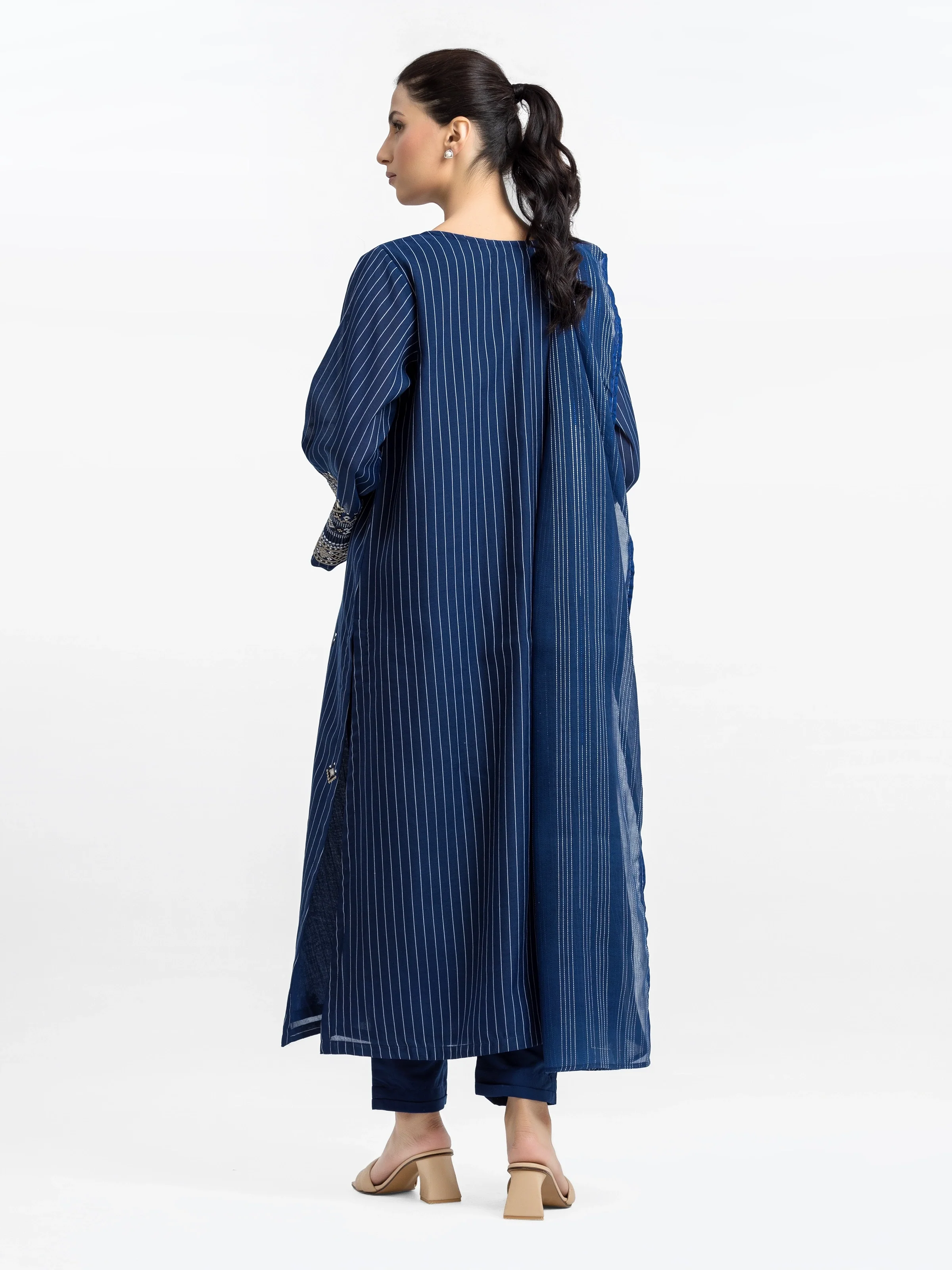 Embroidered Poly Cotton Suit - EWTKE24-80104-3P - Image 3