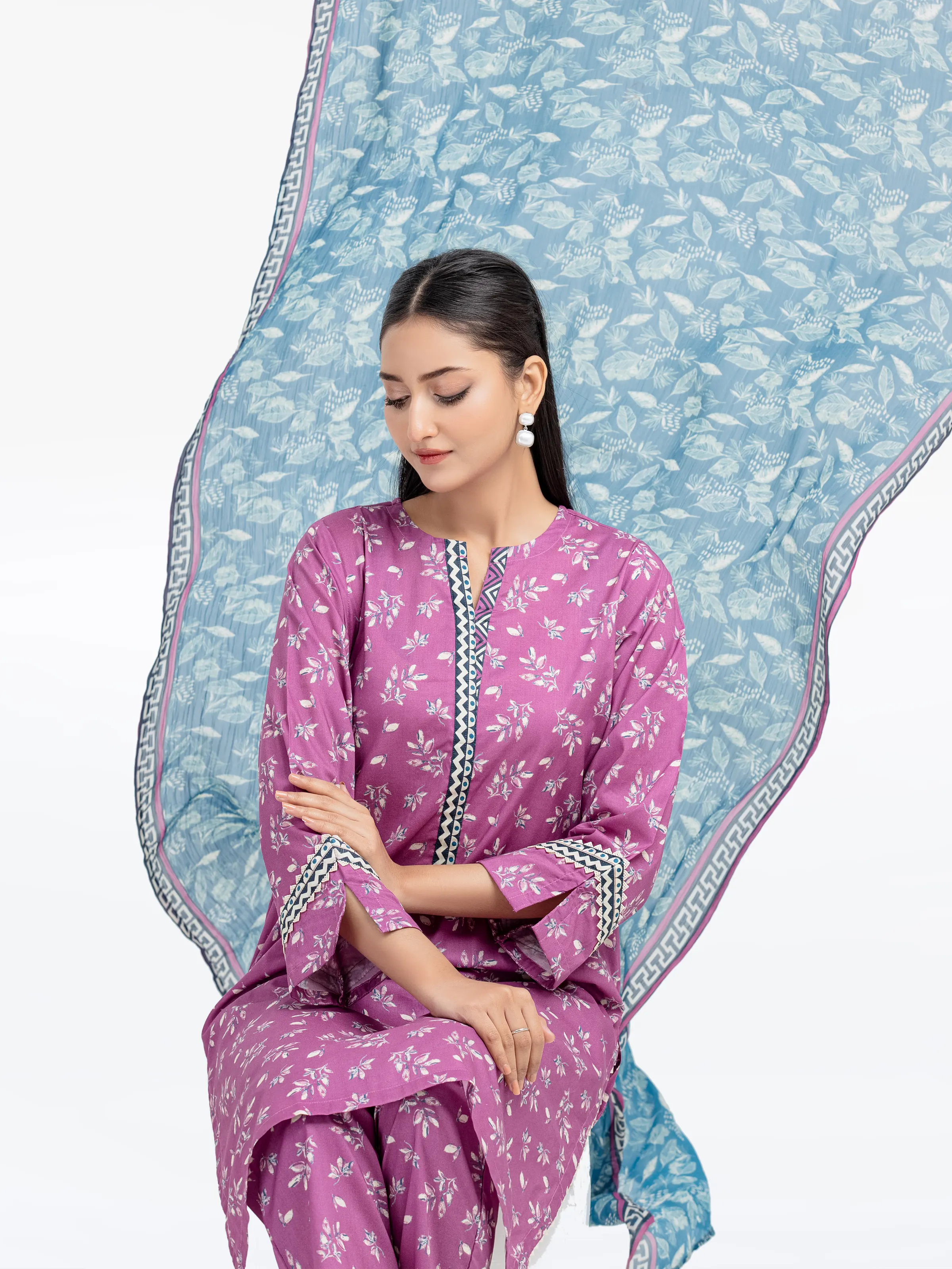 Printed Cambric Suit - EWTKP5-81711-3P - Image 4