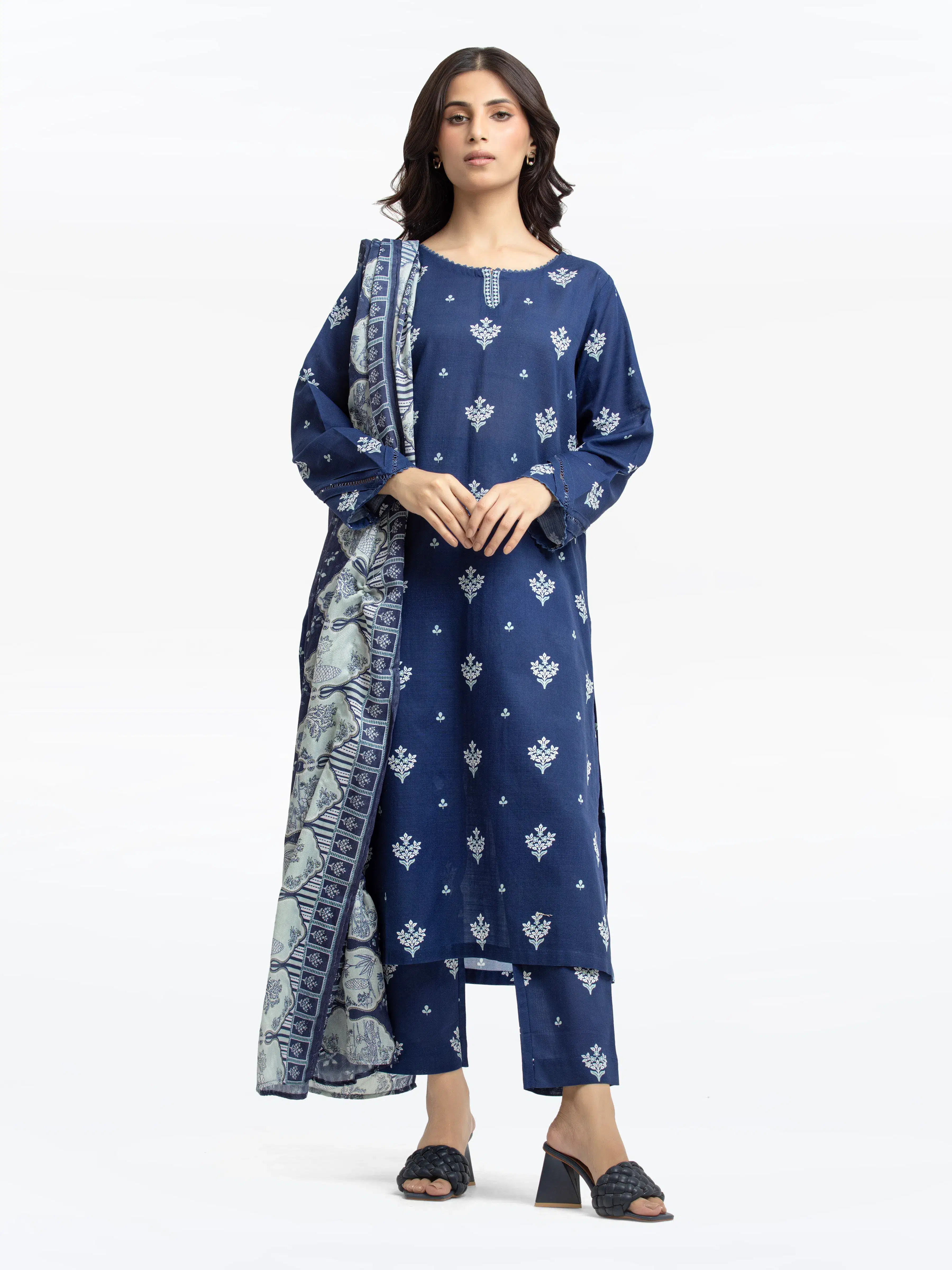 Printed Khaddar Suit - EWTKP24-81364-3P