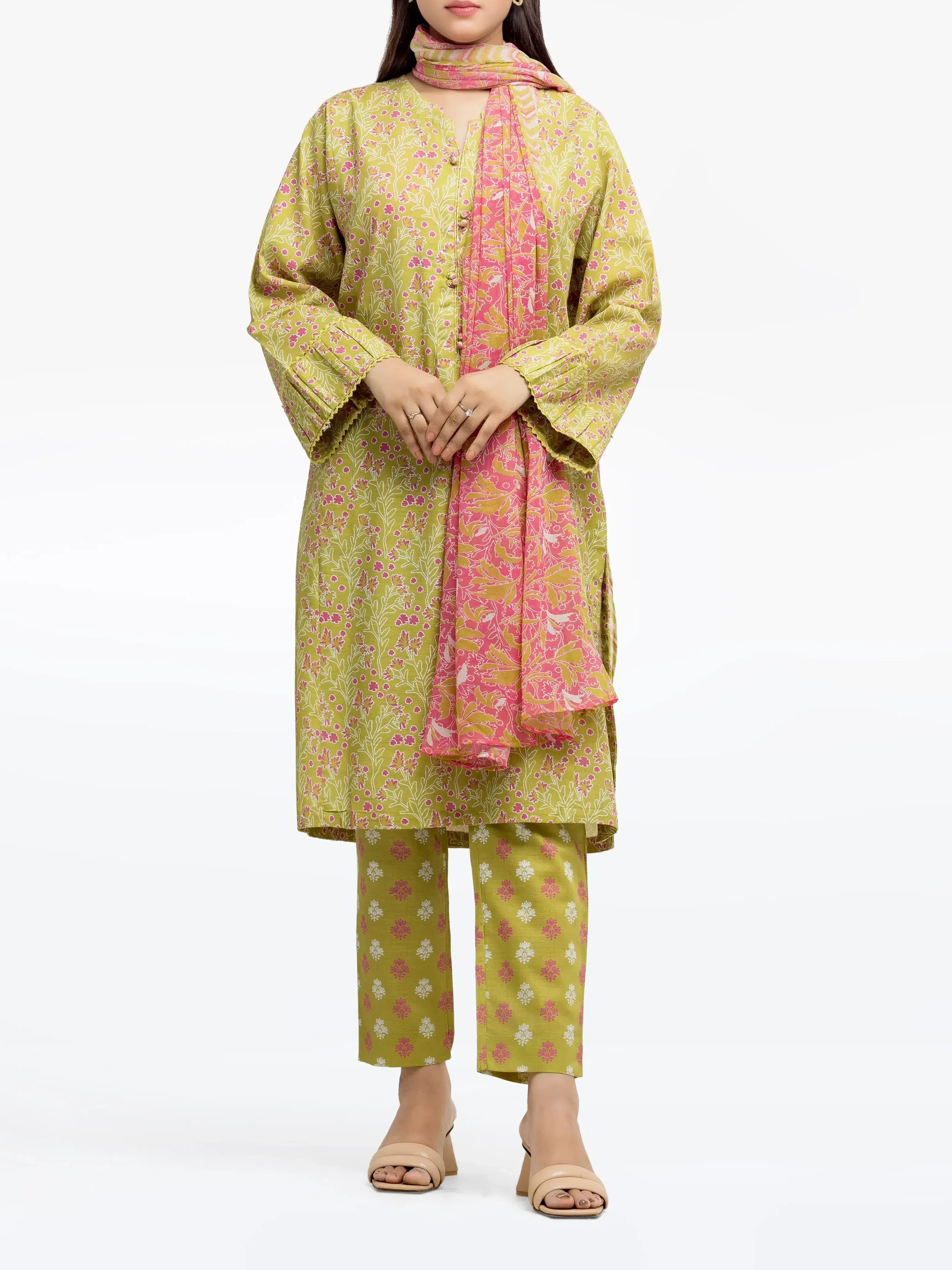 Printed Khaddar Suit - EWTKP24-81491-3P