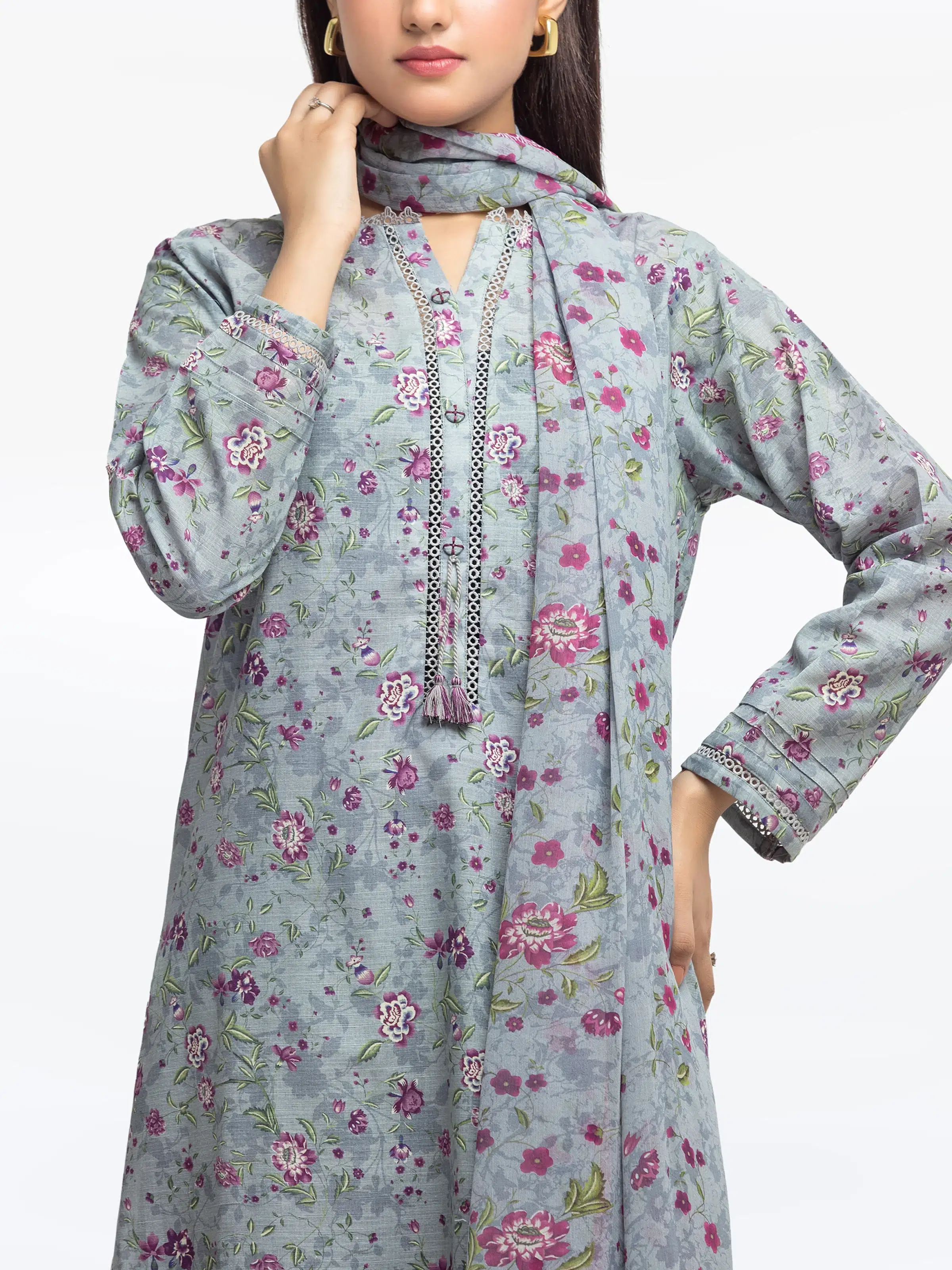 Printed Khaddar Suit - EWTKP24-81497-3P - Image 2