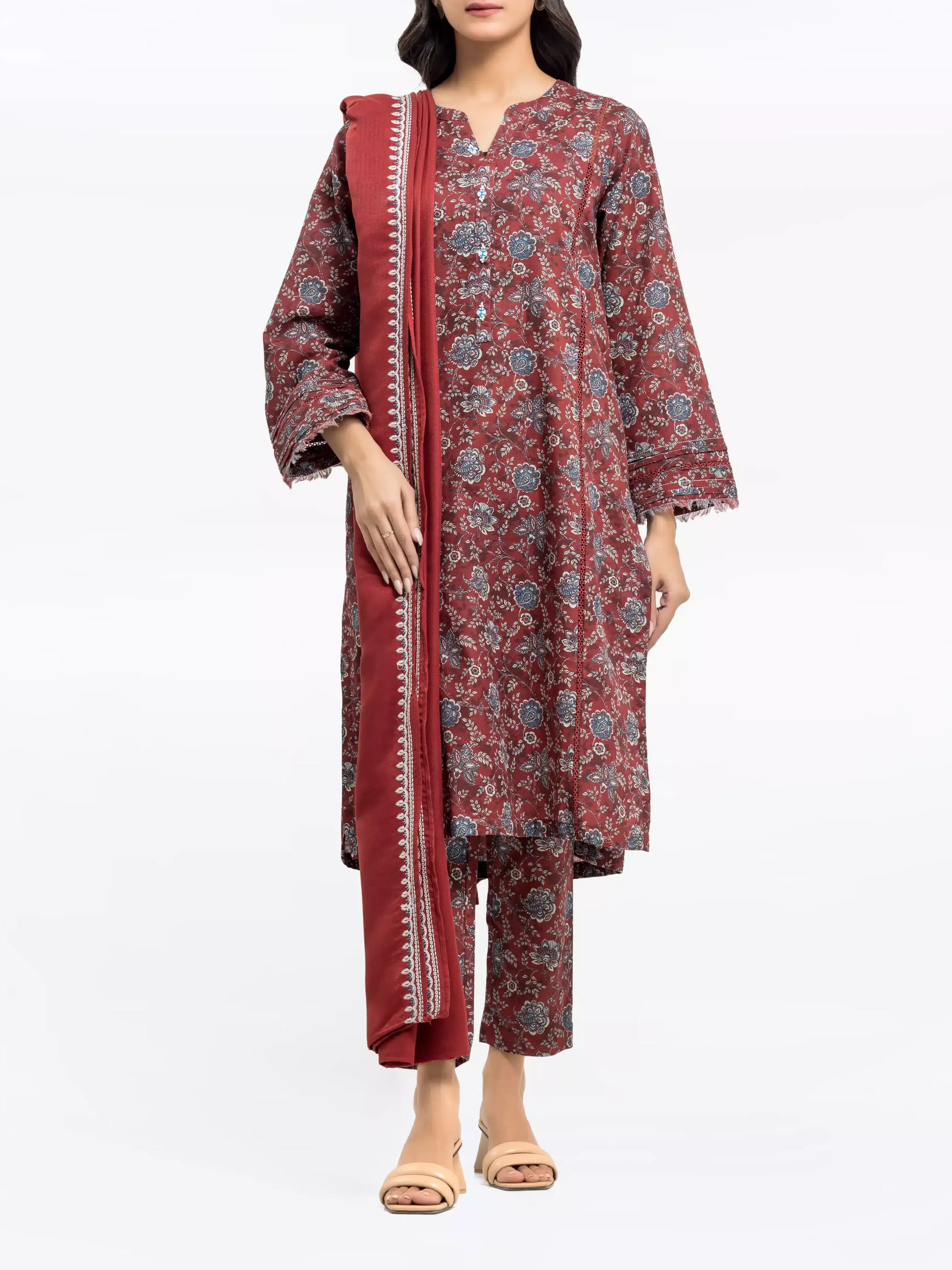 Printed Khaddar Suit - EWTKP24-81523-3P