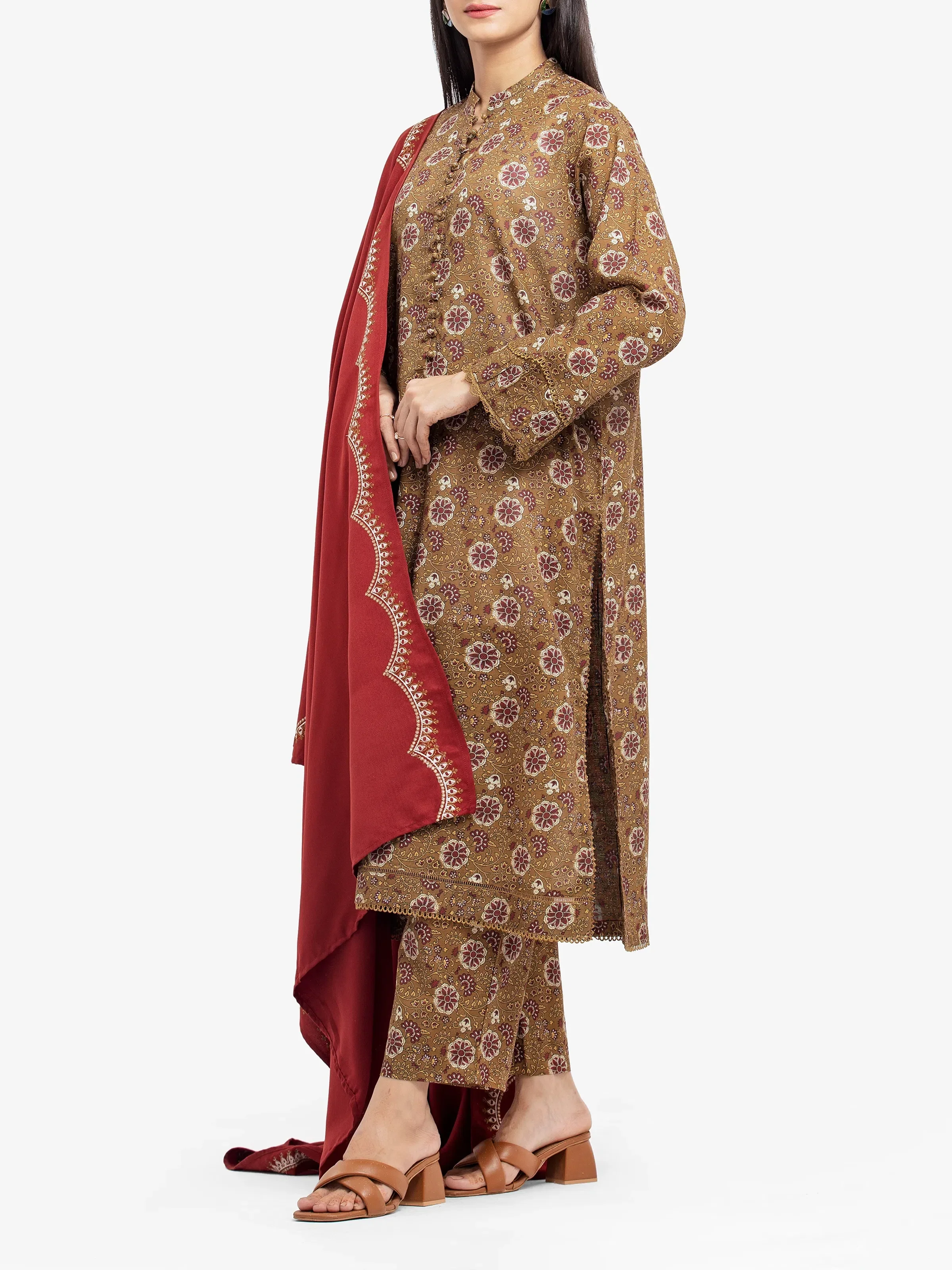 Printed Khaddar Suit - EWTKP24-81525-3P - Image 4