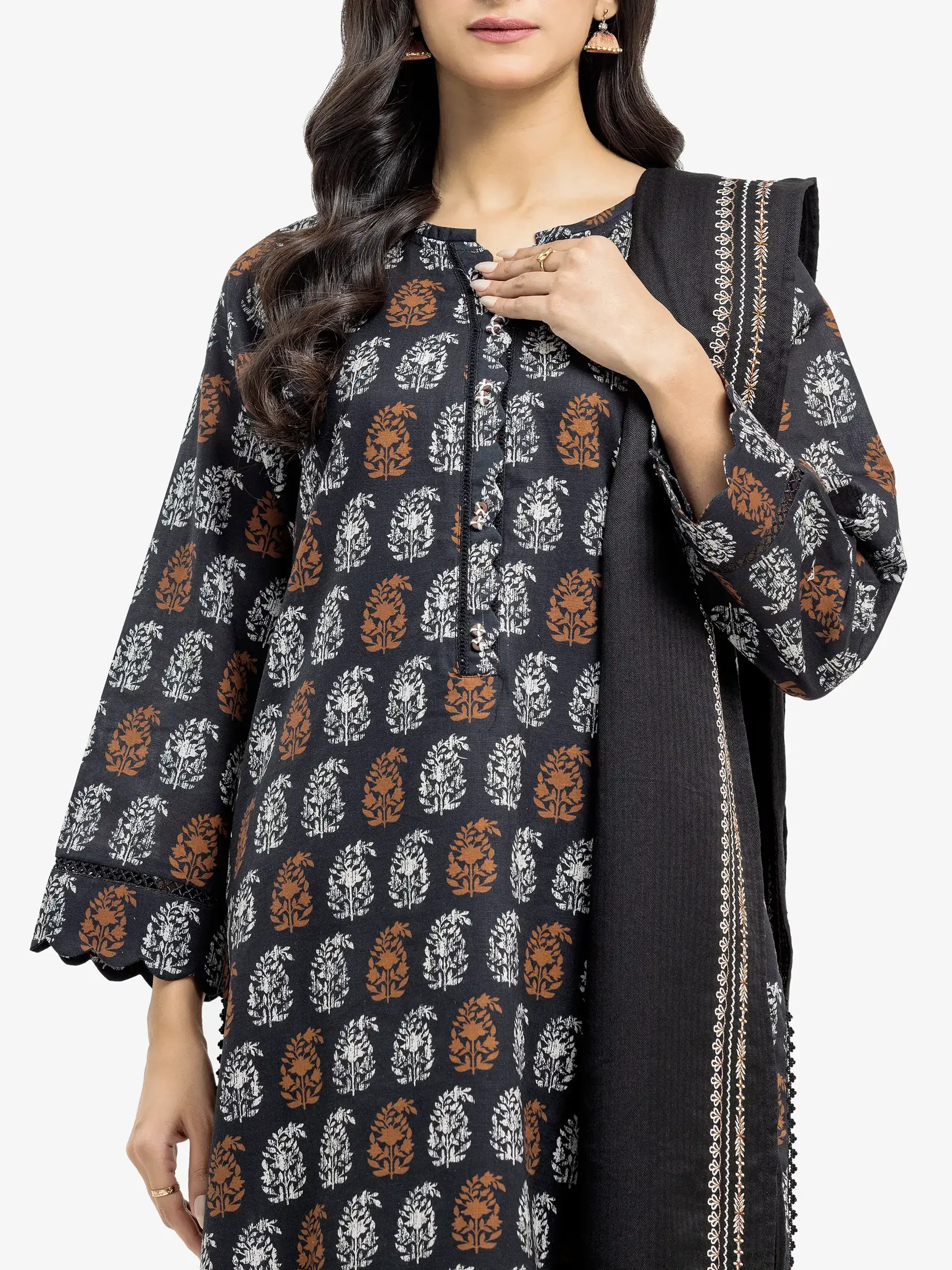 Printed Khaddar Suit - EWTKP24-81534-3P - Image 2