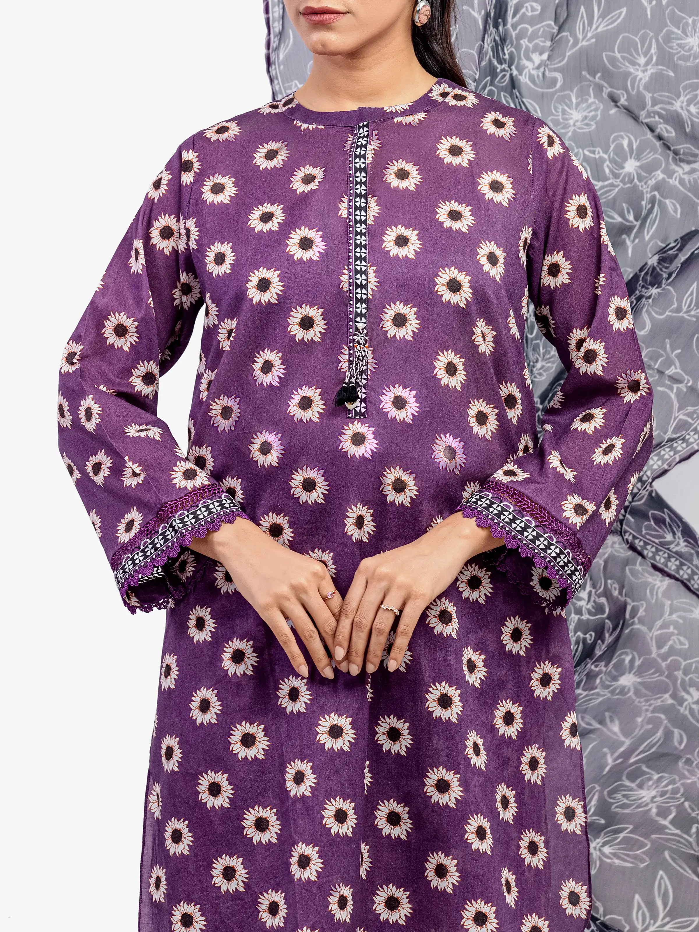 Printed Lawn Suit - EWTKP5-81995-3P - Image 2