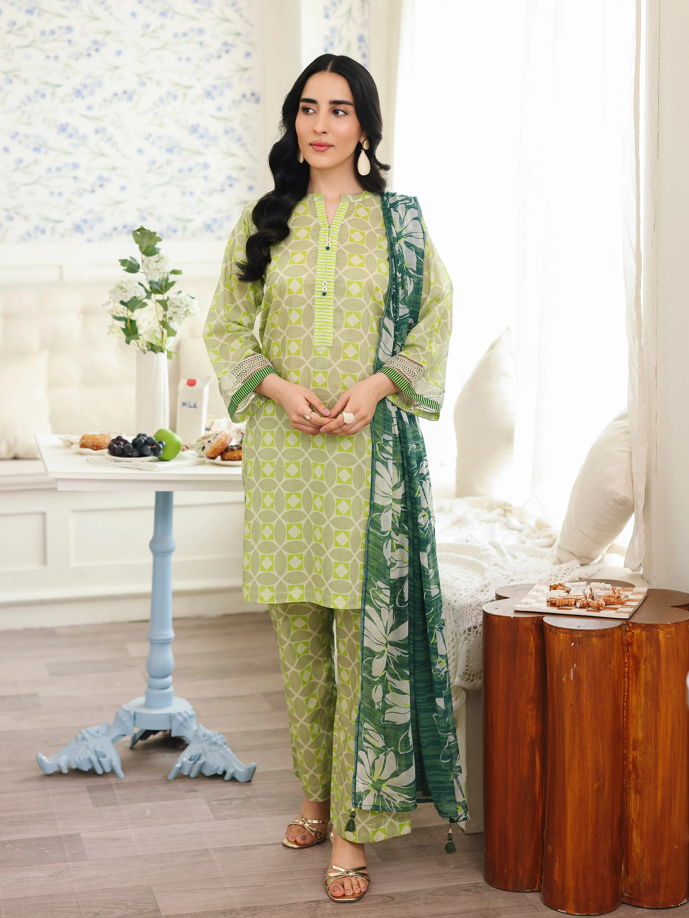 Printed Lawn Suit - EWTKP5-81998-3P - Image 2