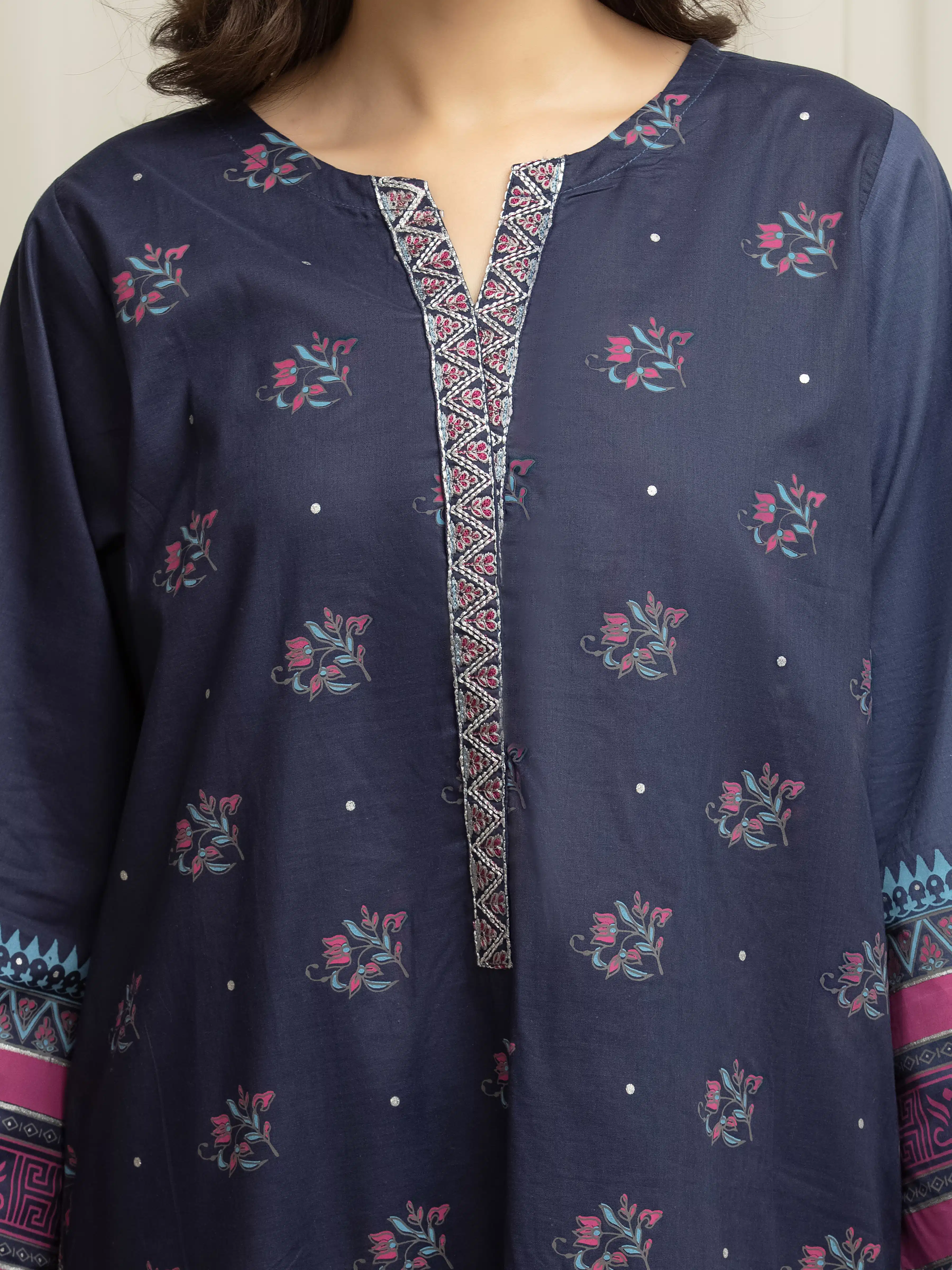 Embroidered Cambric Shirt Trouser - EWTKE5-81623ST - Image 3