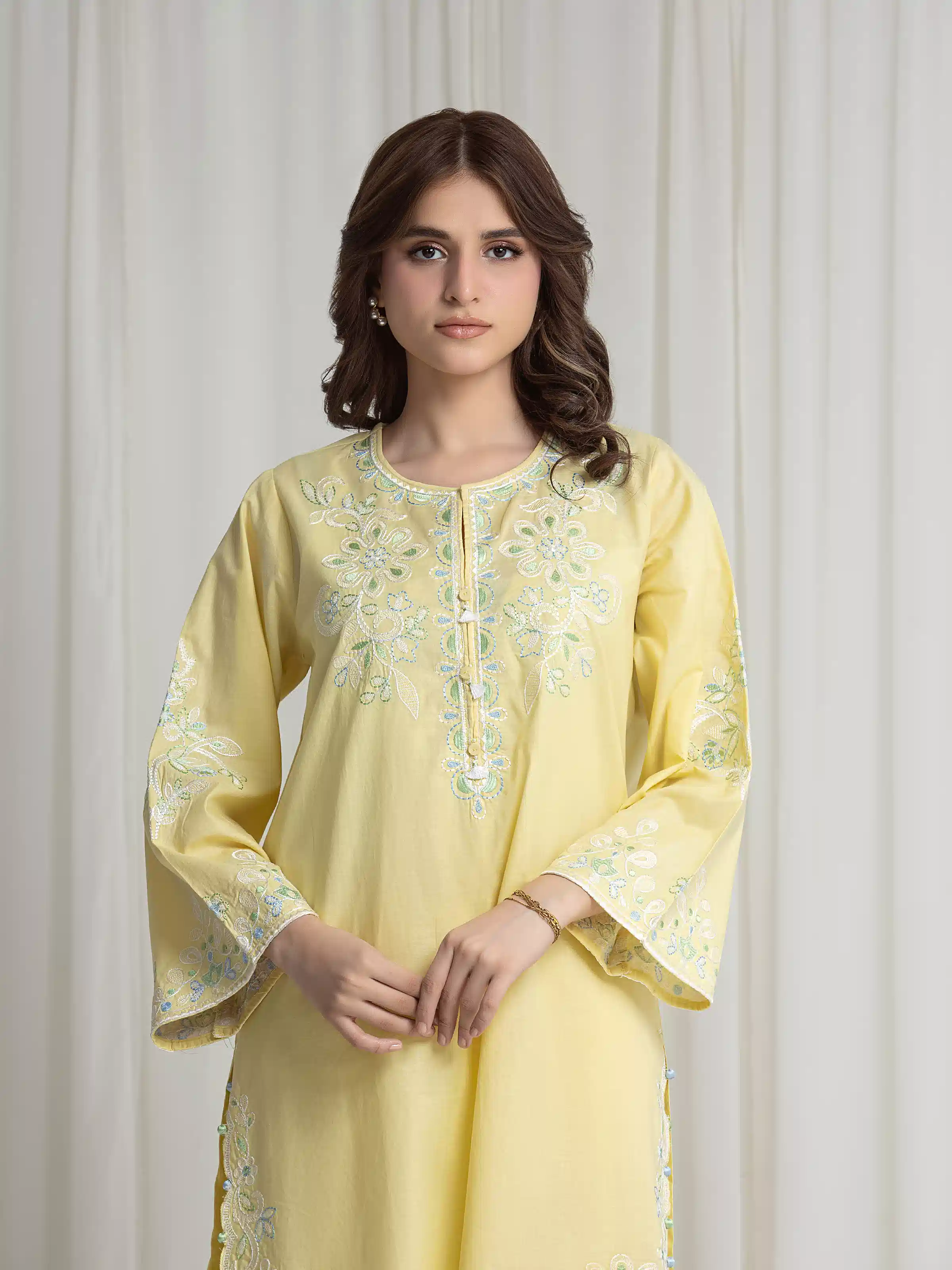 Embroidered Cambric Co-Ord Set - EWTKED6-86122ST - Image 2