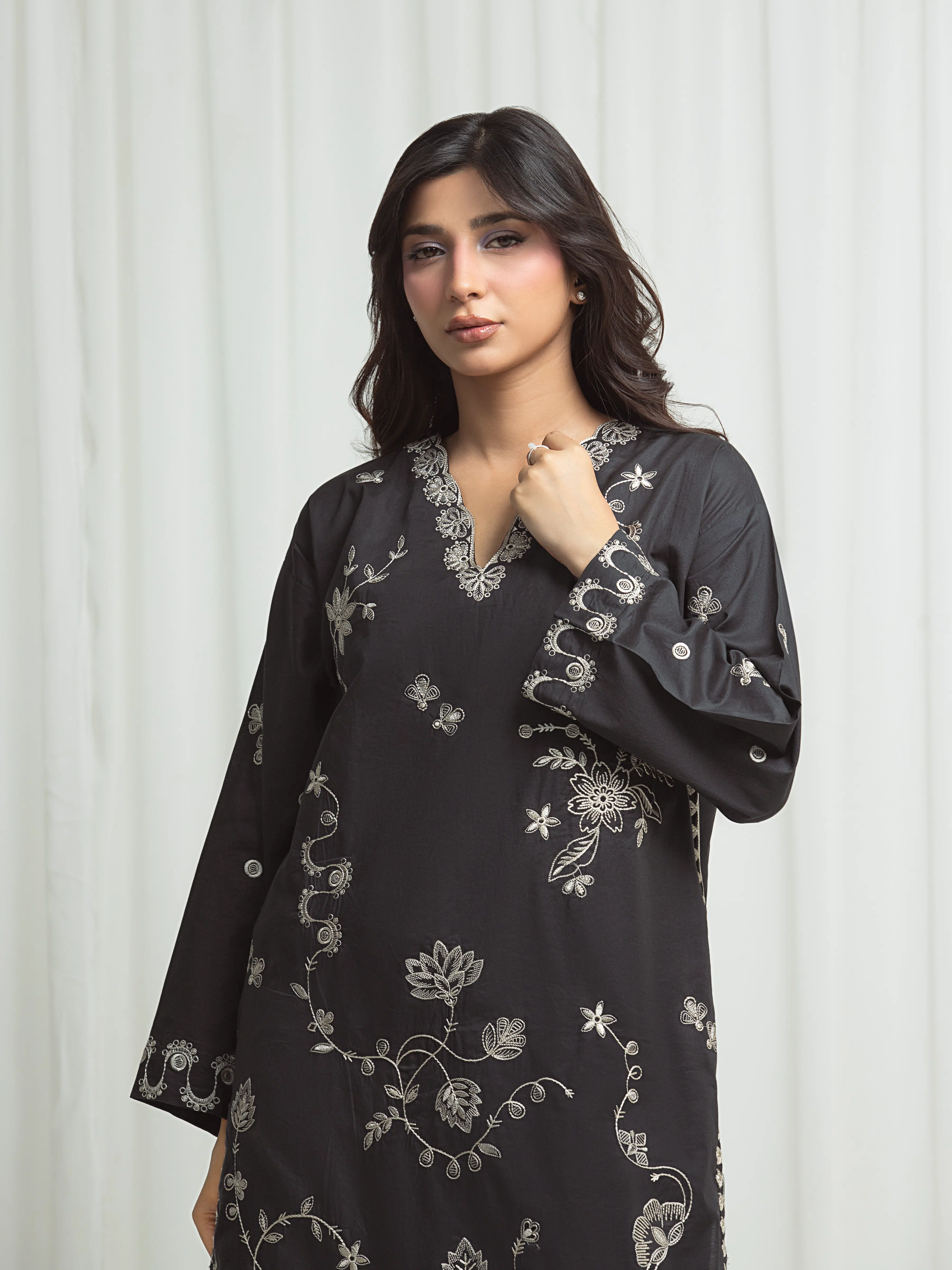 Embroidered Cambric Co-Ord Set - EWTKED6-86123ST - Image 2
