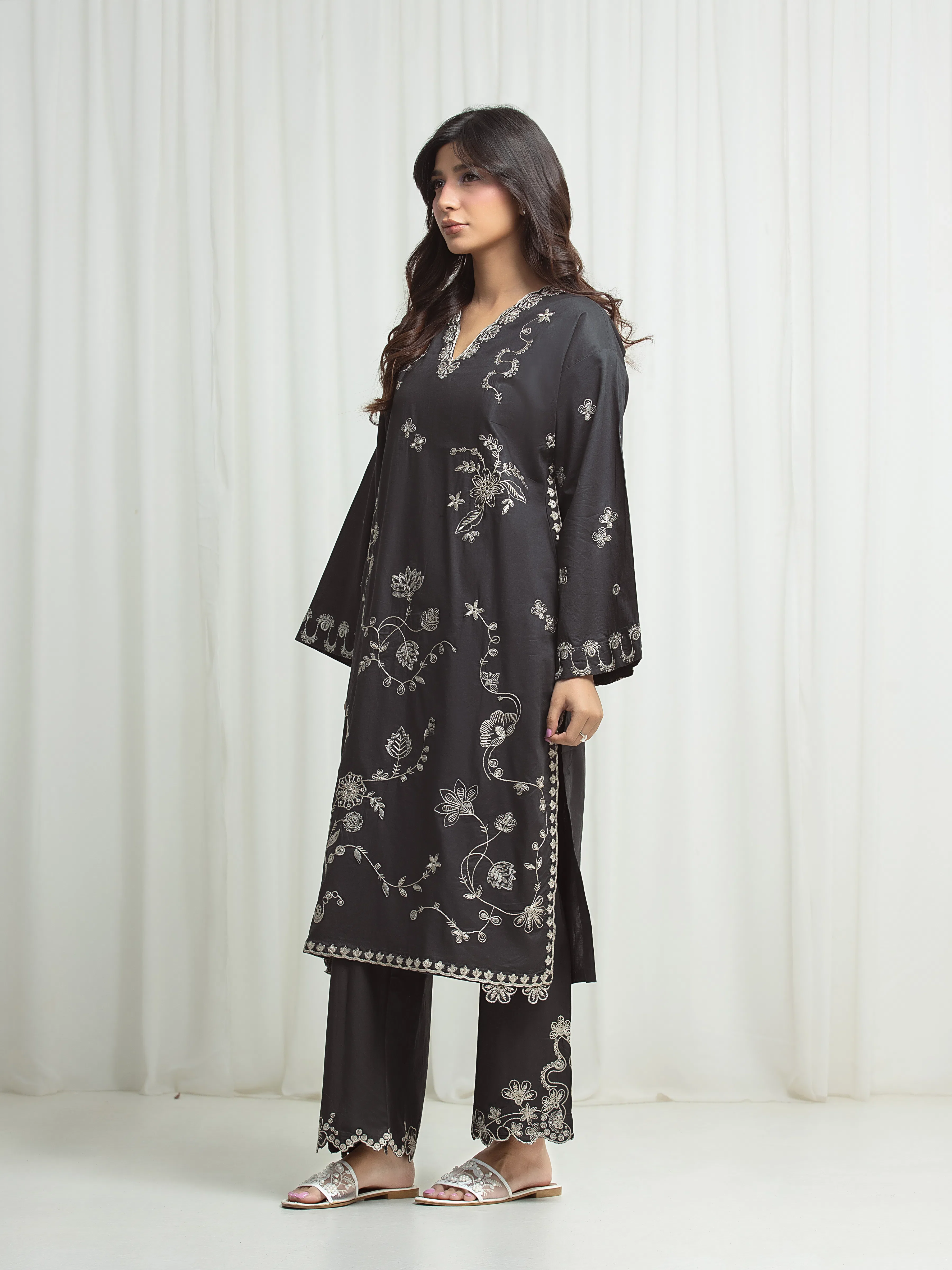 Embroidered Cambric Co-Ord Set - EWTKED6-86123ST - Image 4