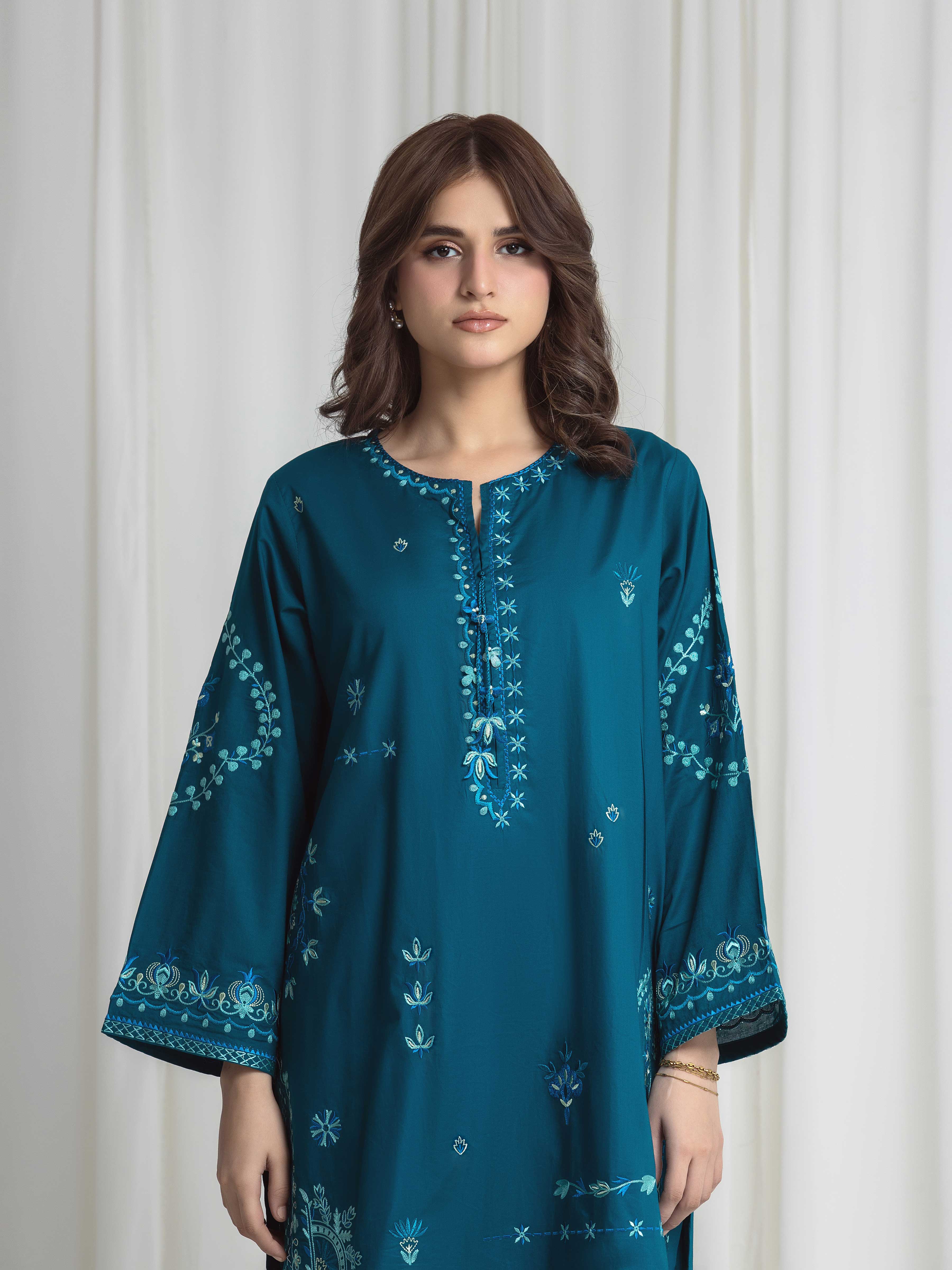 Embroidered Cambric Co-Ord Set - EWTKED6-86128ST - Image 2