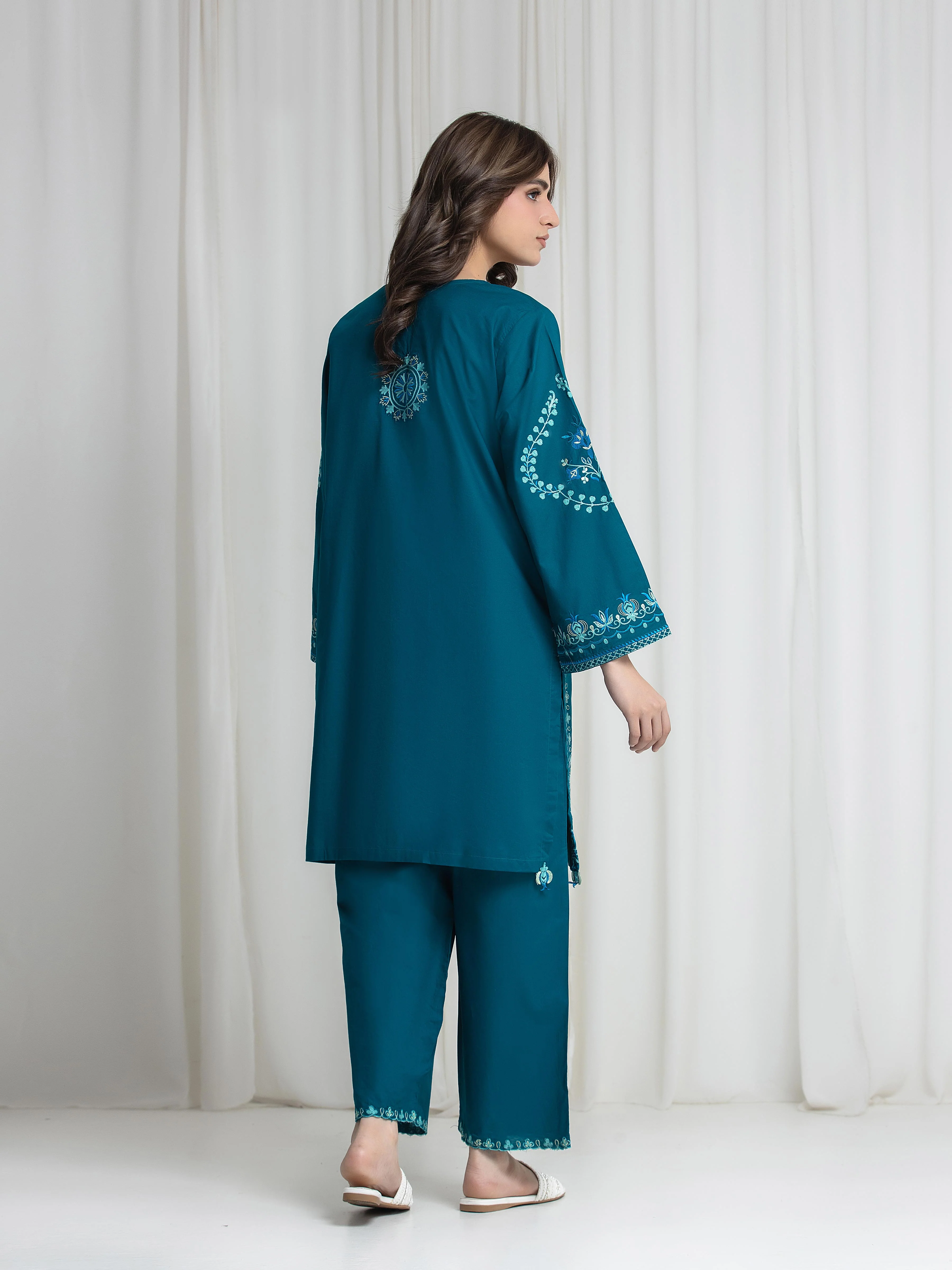 Embroidered Cambric Co-Ord Set - EWTKED6-86128ST - Image 4