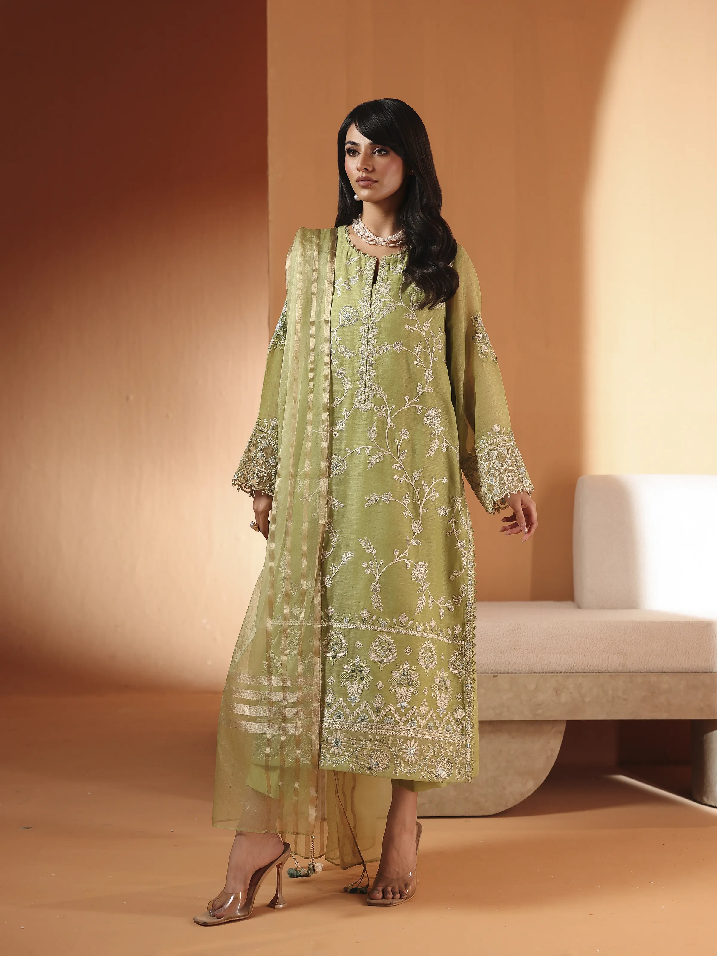 Pret Embroidered Chanderi Suit - EWTKED5-84108-3P