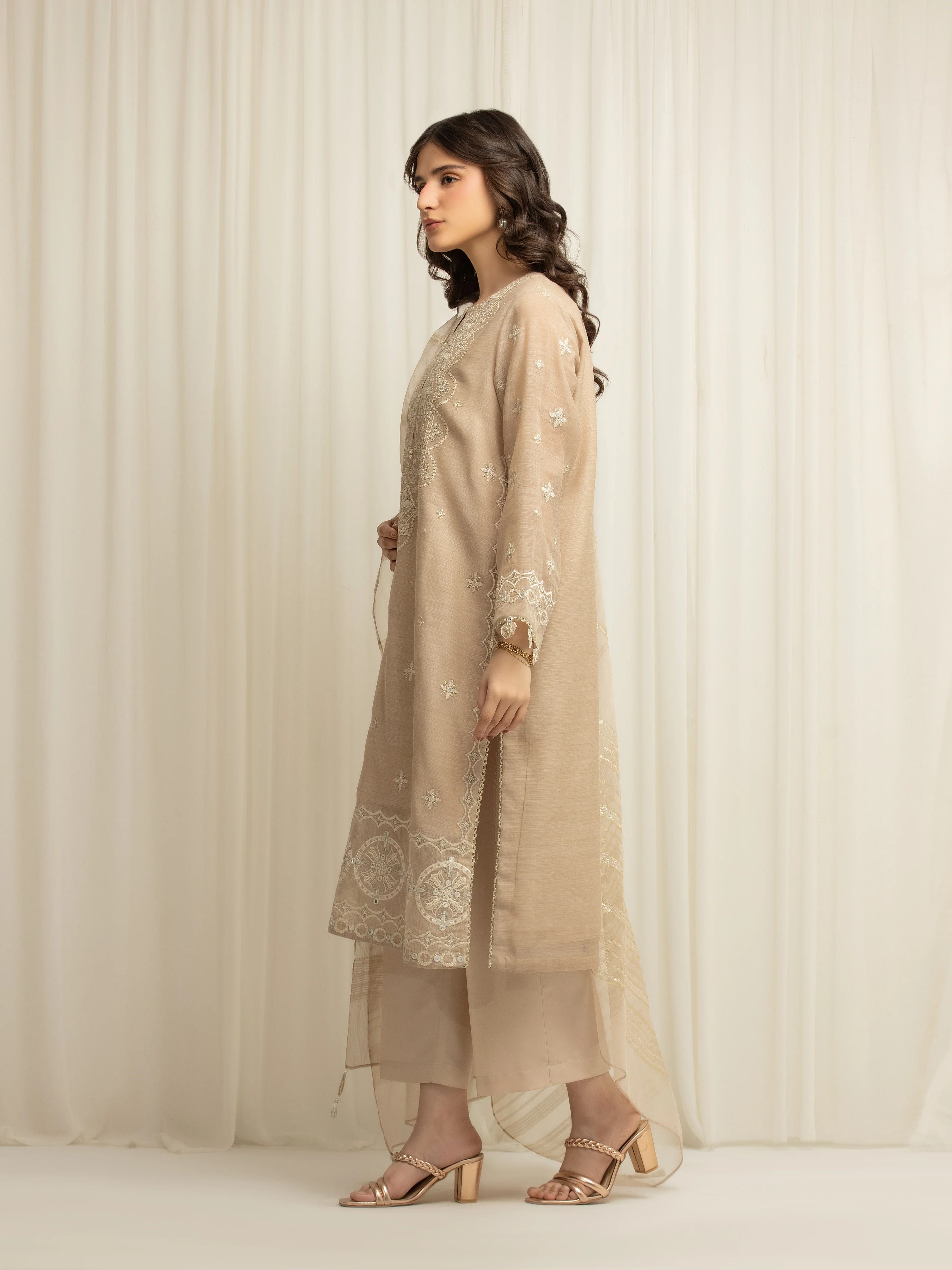 Embroidered Chanderi Suit - EWTKED5-84110-3P - Image 5
