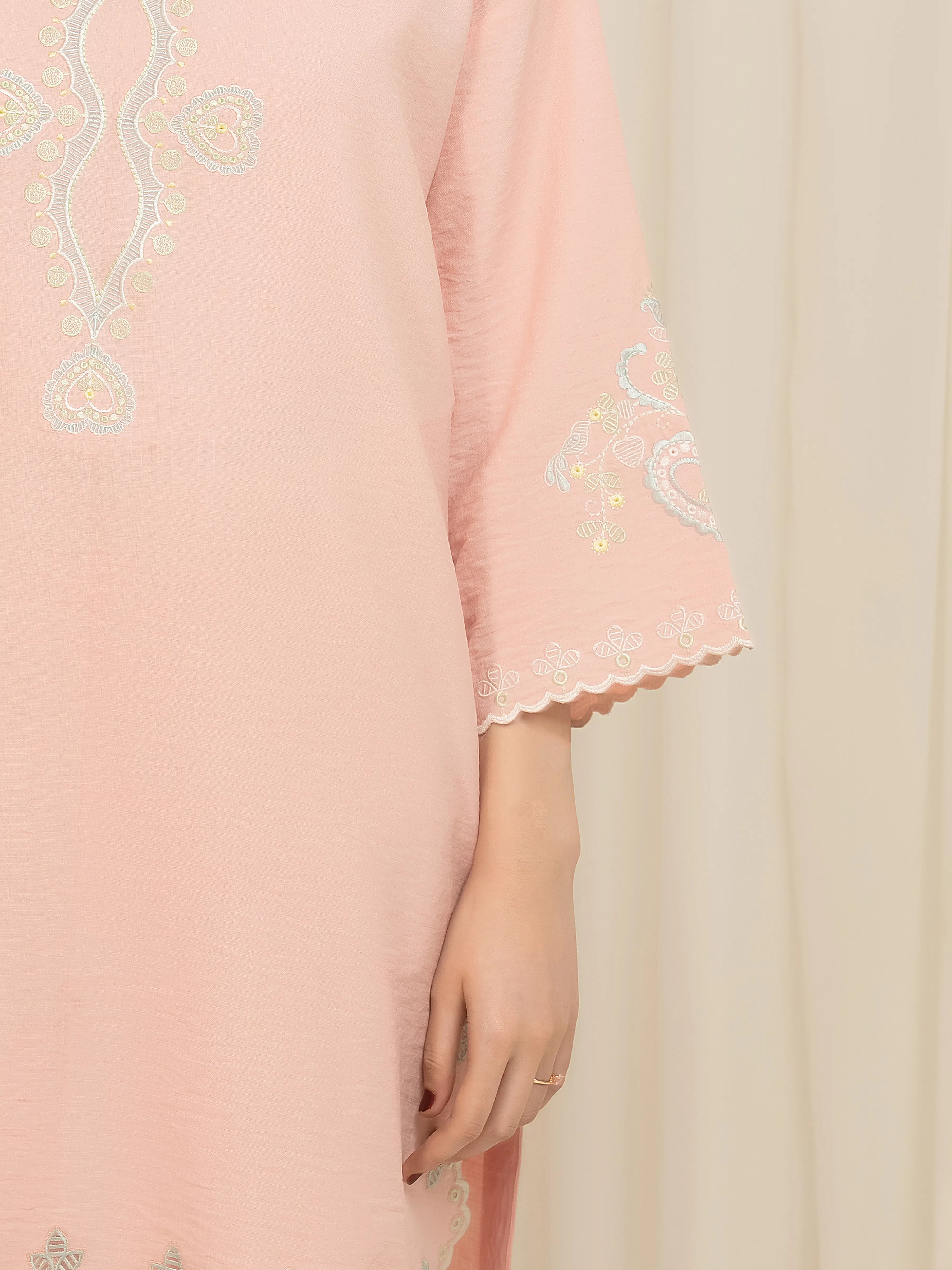 Embroidered Georgette Co-Ord Set - EWTKED6-86161ST - Image 3