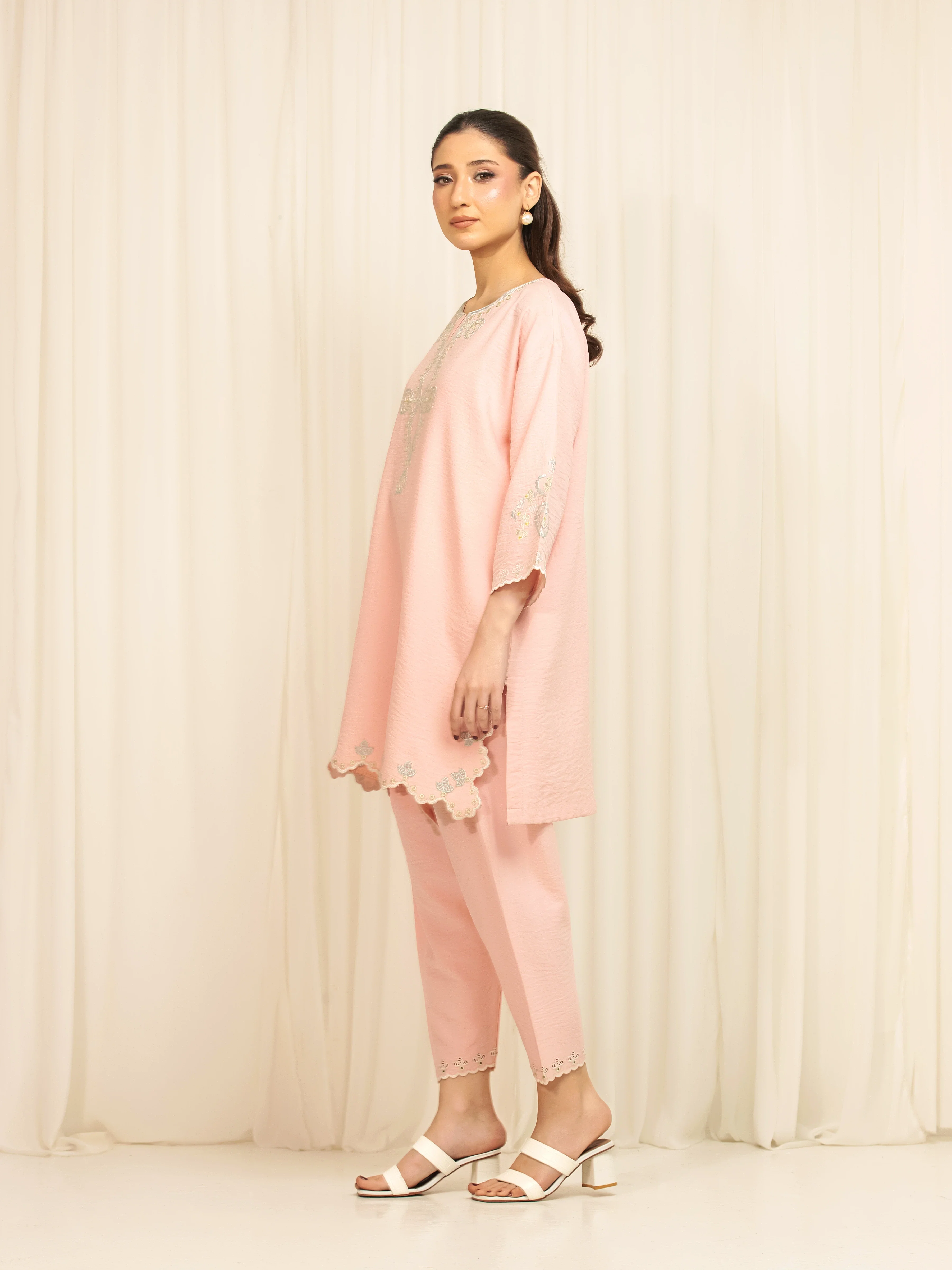 Embroidered Georgette Co-Ord Set - EWTKED6-86161ST - Image 4