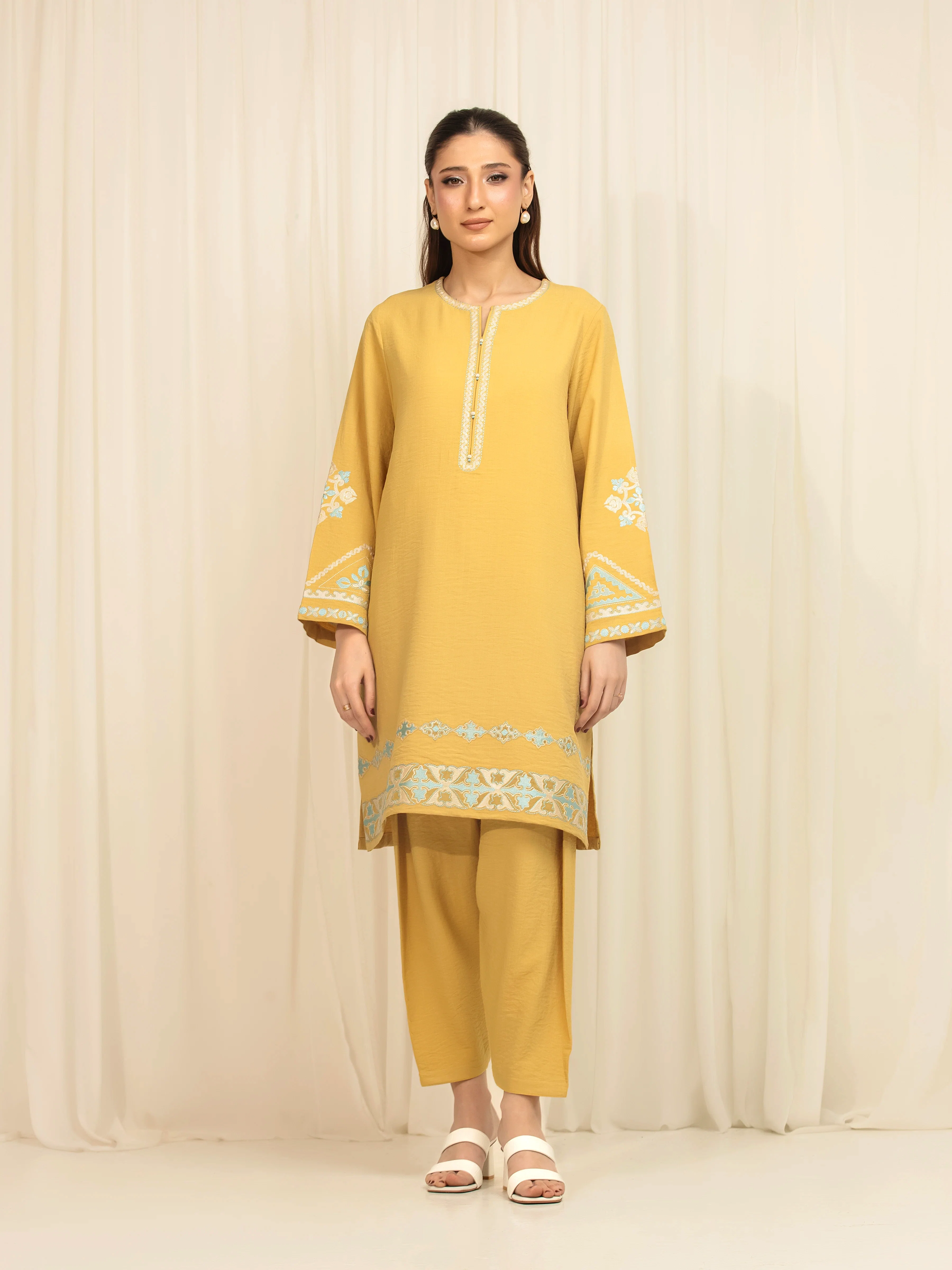 Embroidered Georgette Shirt Trouser - EWTKED6-86162ST