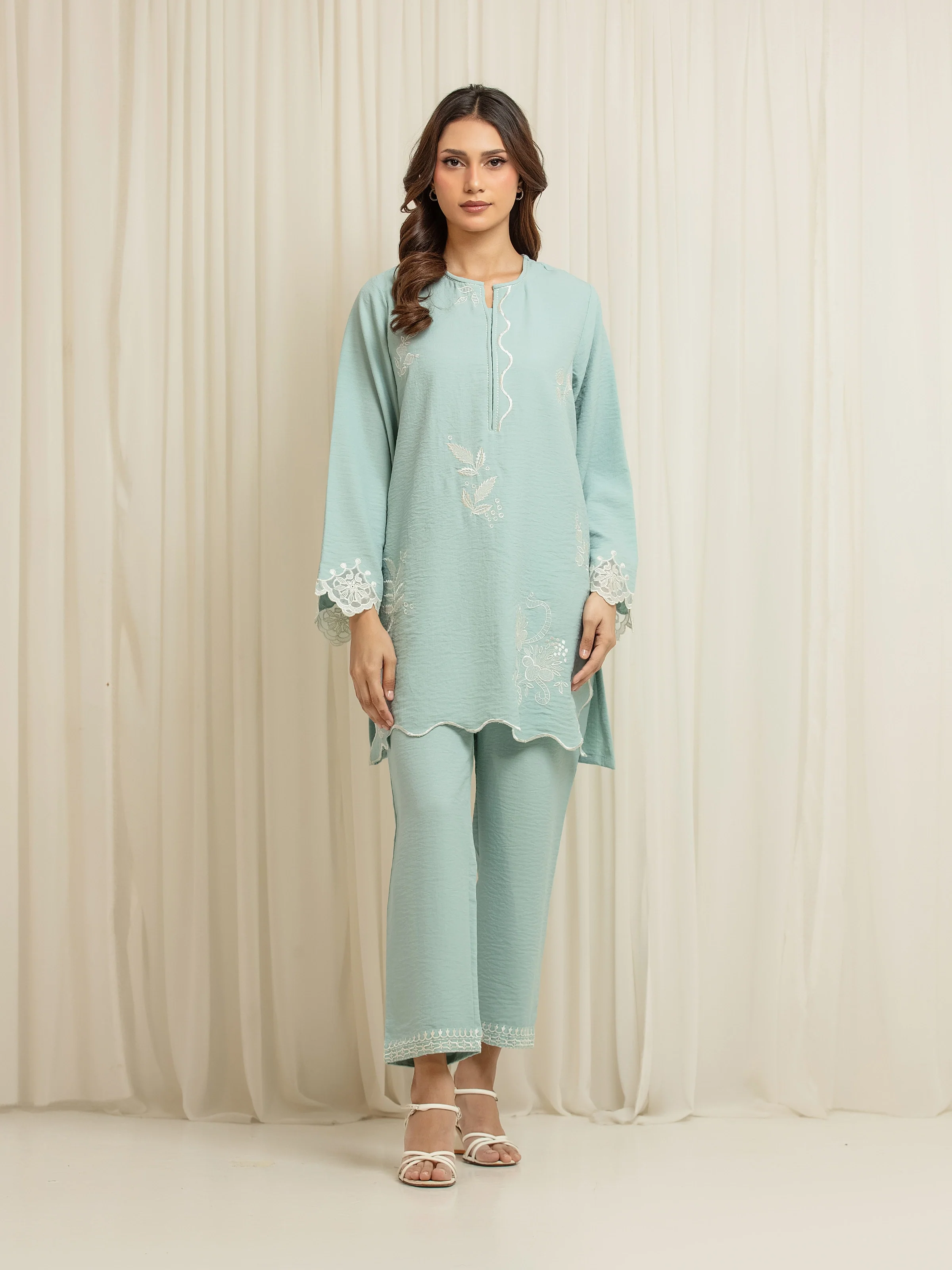 Embroidered Georgette Co-Ord Set - EWTKED6-86166ST