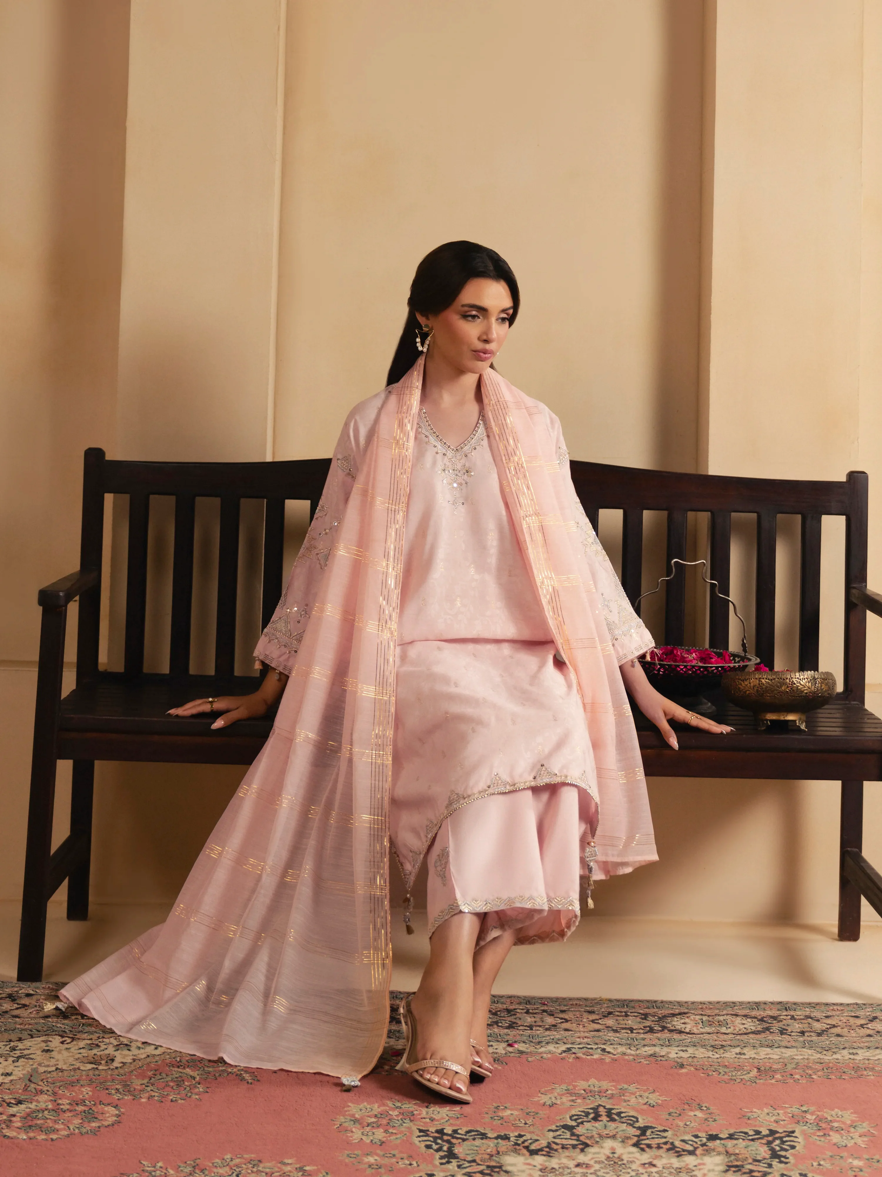 Embroidered Jacquard Suit - EWTKED6-86138-3P
