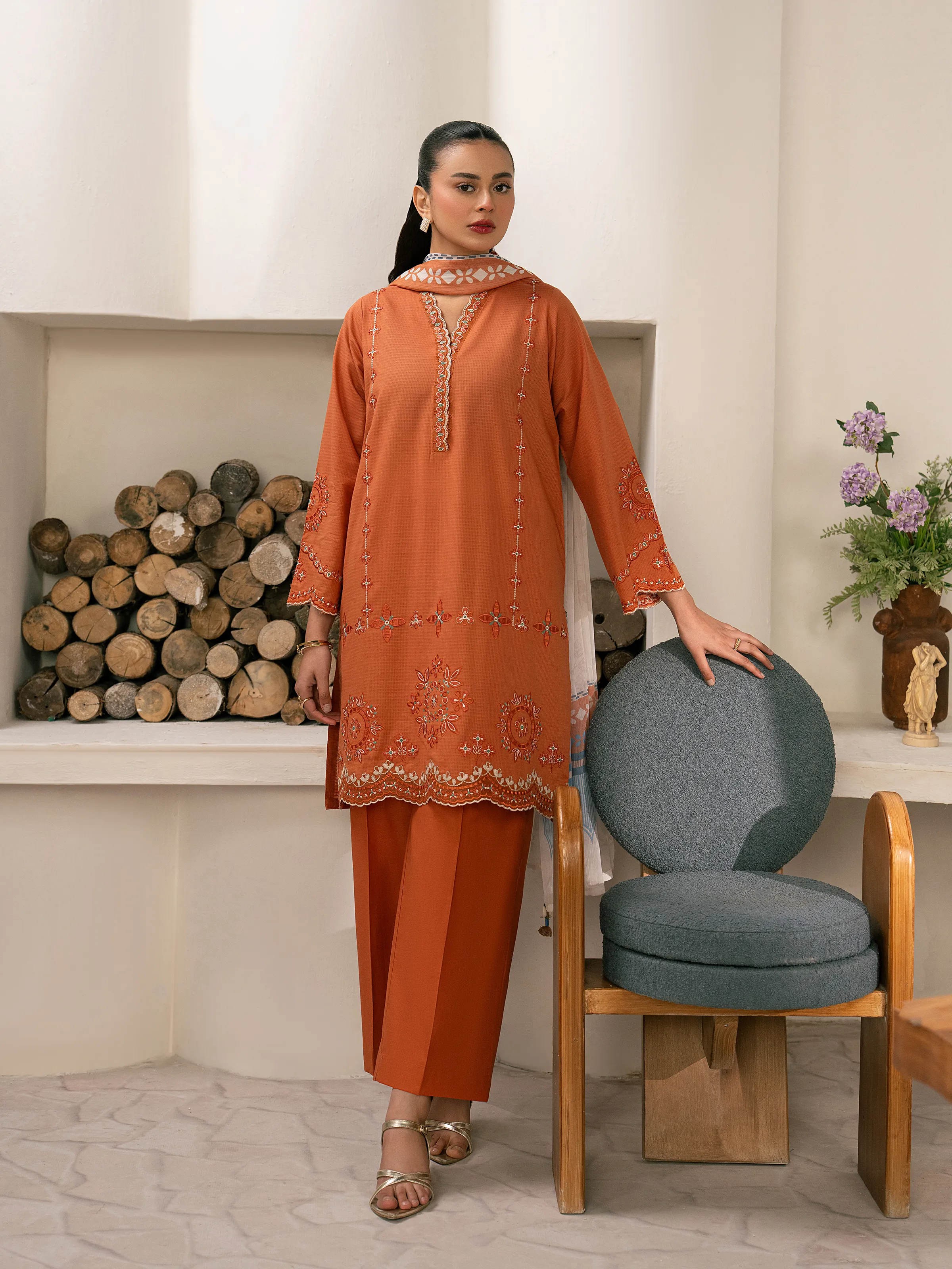 Embroidered Lawn Suit - EWTKED5-82402-3P