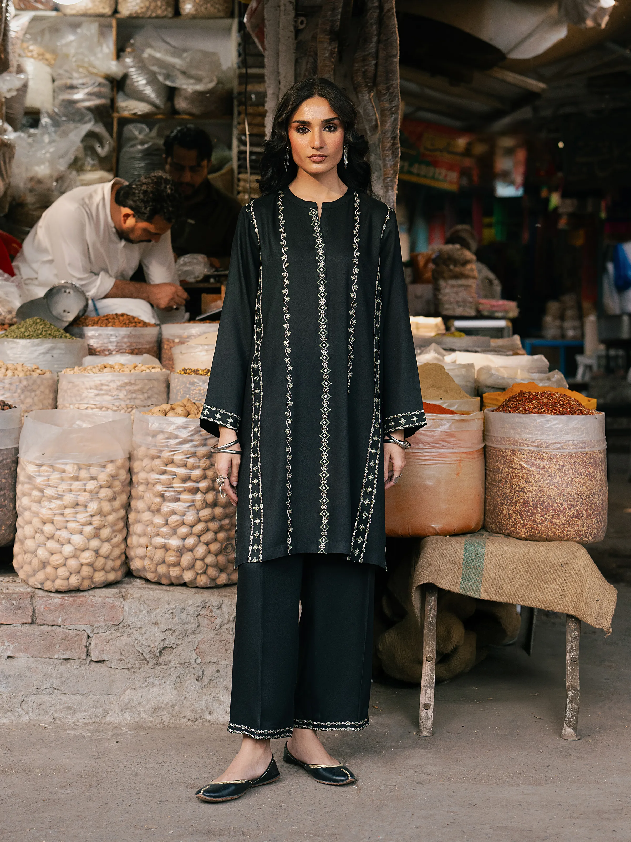 Embroidered Viscose Co-Ord Set - EWTKED5-84057ST