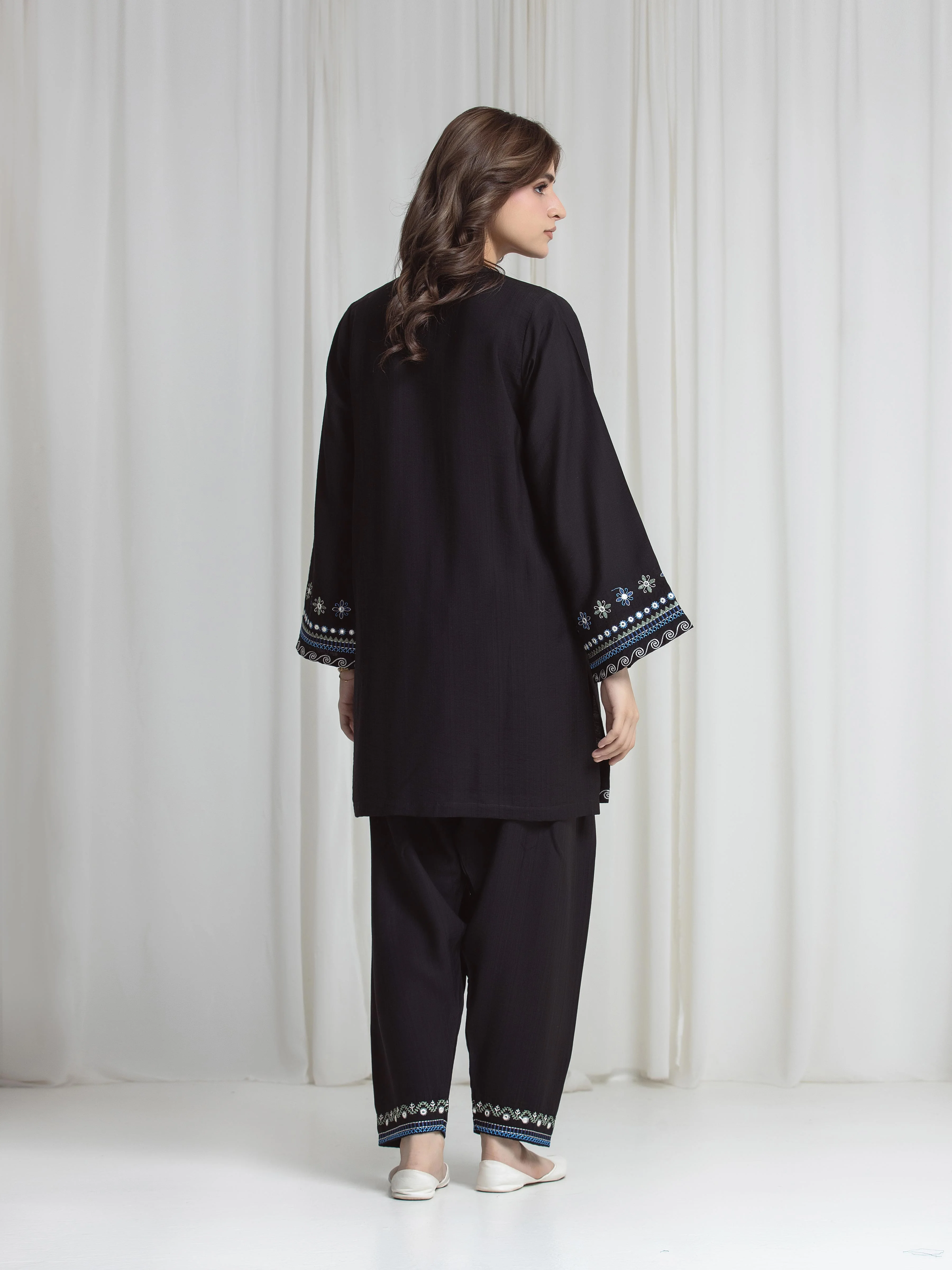 Embroidered Viscose Co-Ord Set - EWTKED6-86178ST - Image 3