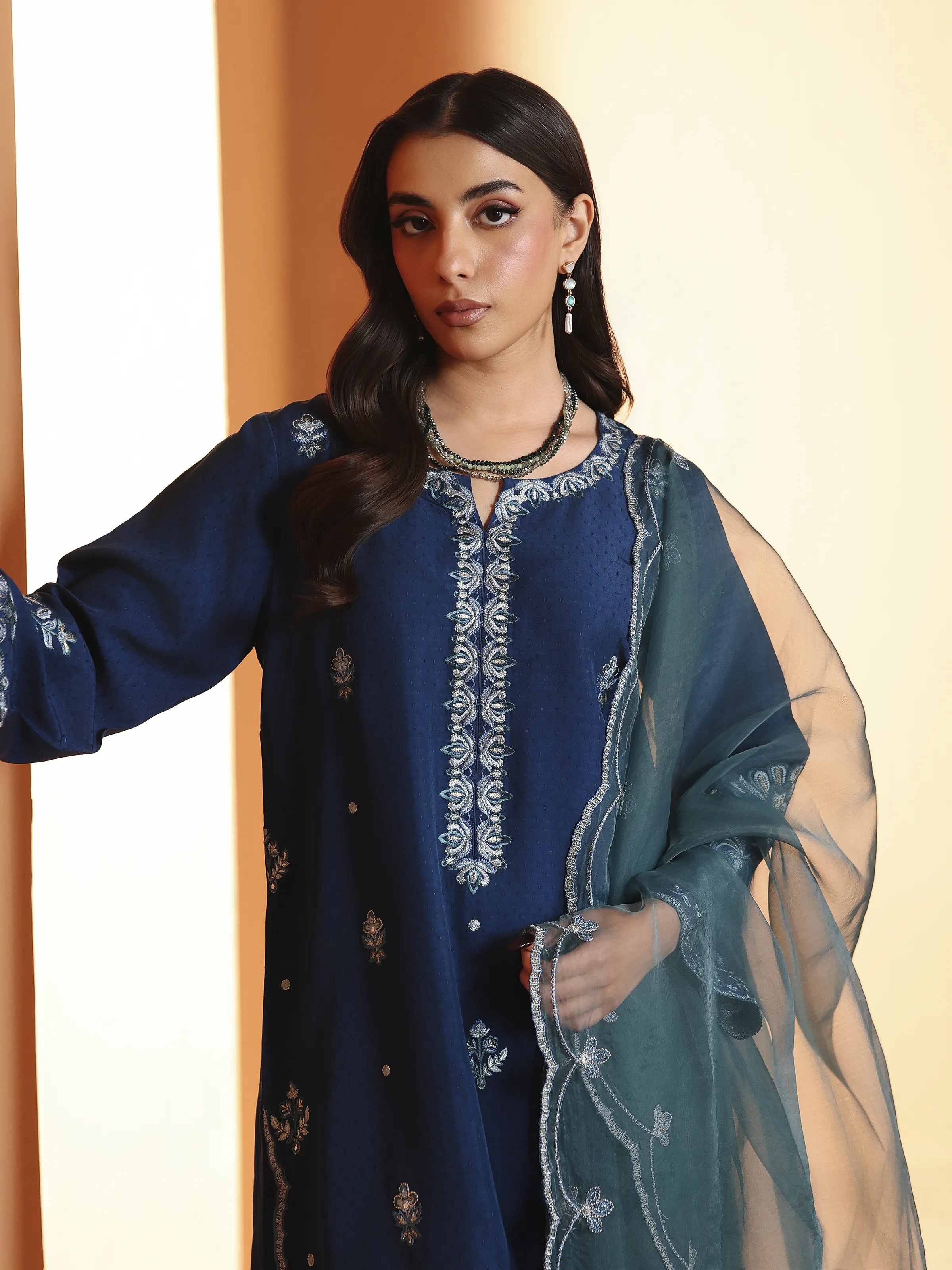 Pret Embroidered Dobby Filament Viscose Suit - EWTKED6-84084-3P - Image 2