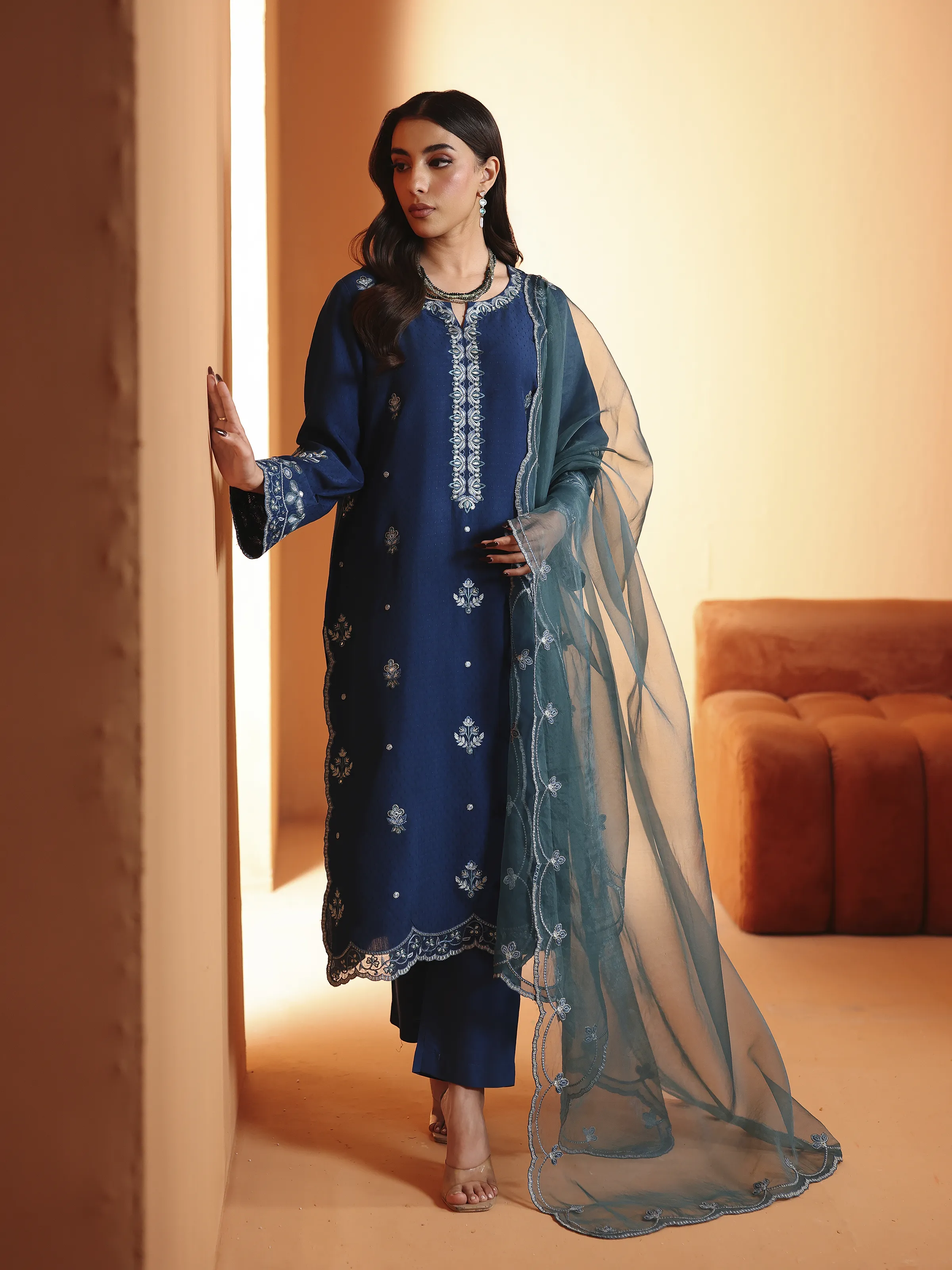 Pret Embroidered Dobby Filament Viscose Suit - EWTKED6-84084-3P - Image 3