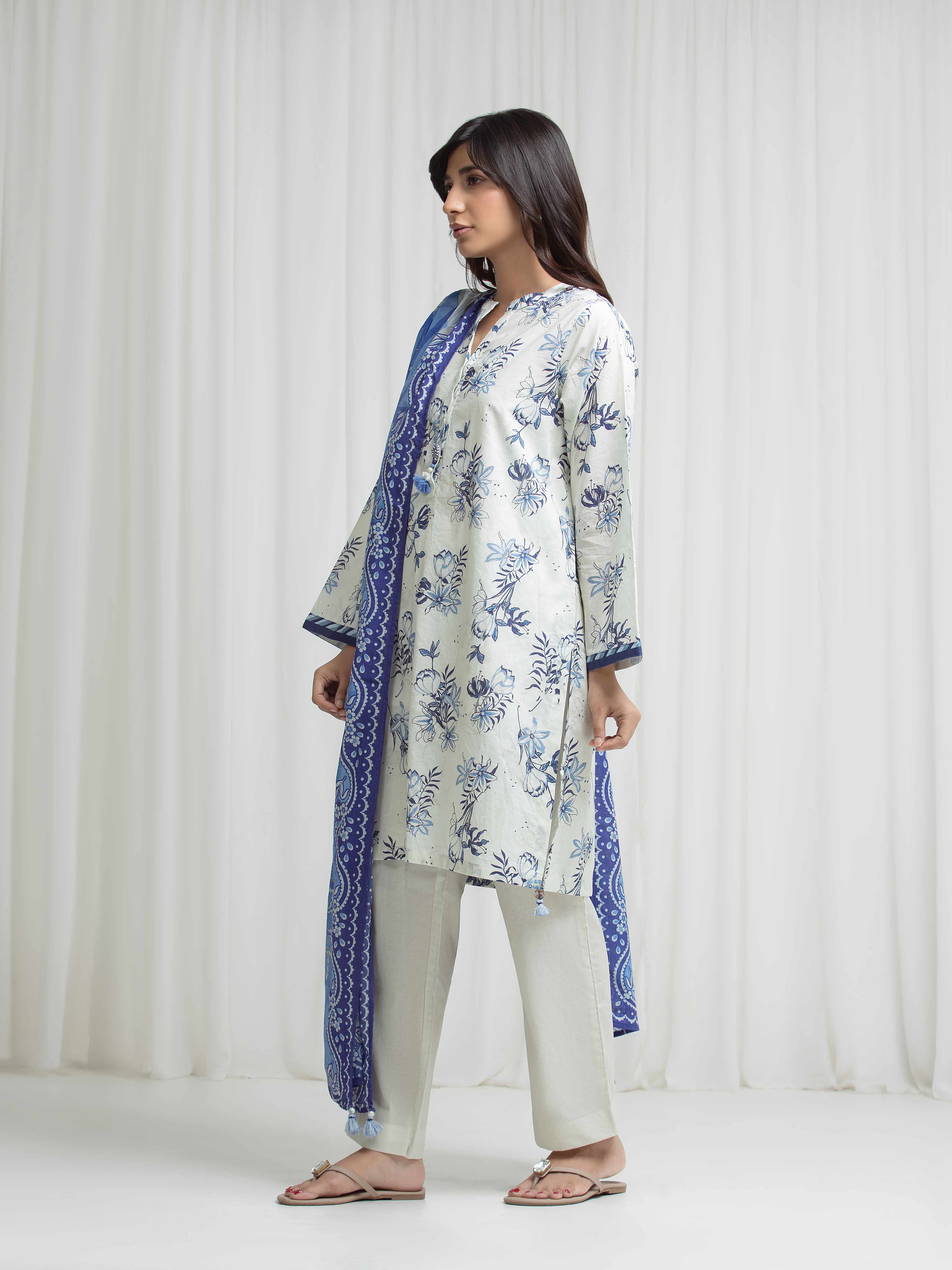 Printed Lawn Suit - EWTKP6-82500-3P - Image 5