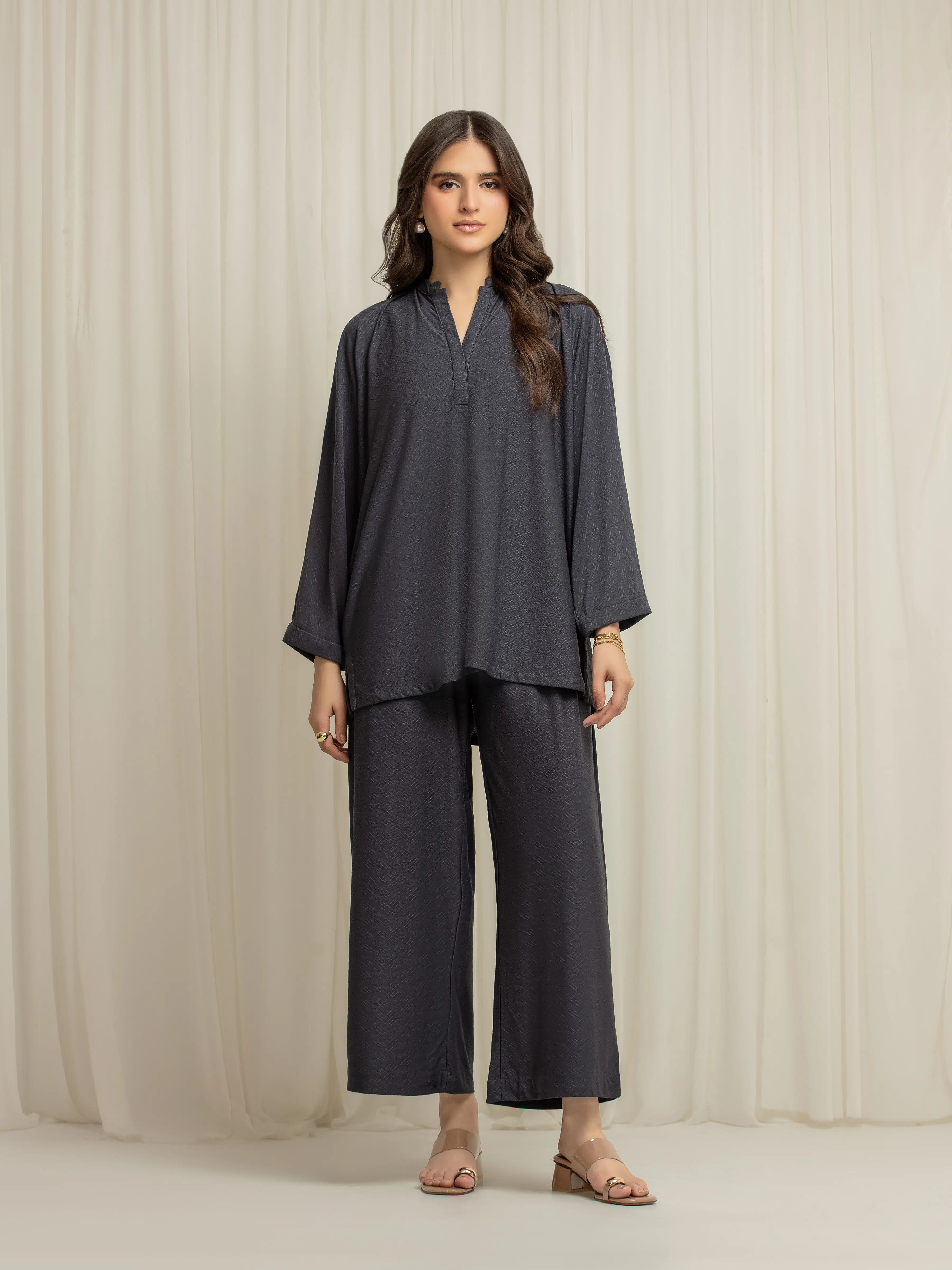 Solid Jacquard Co-Ord Set - EWTKS5-84111ST