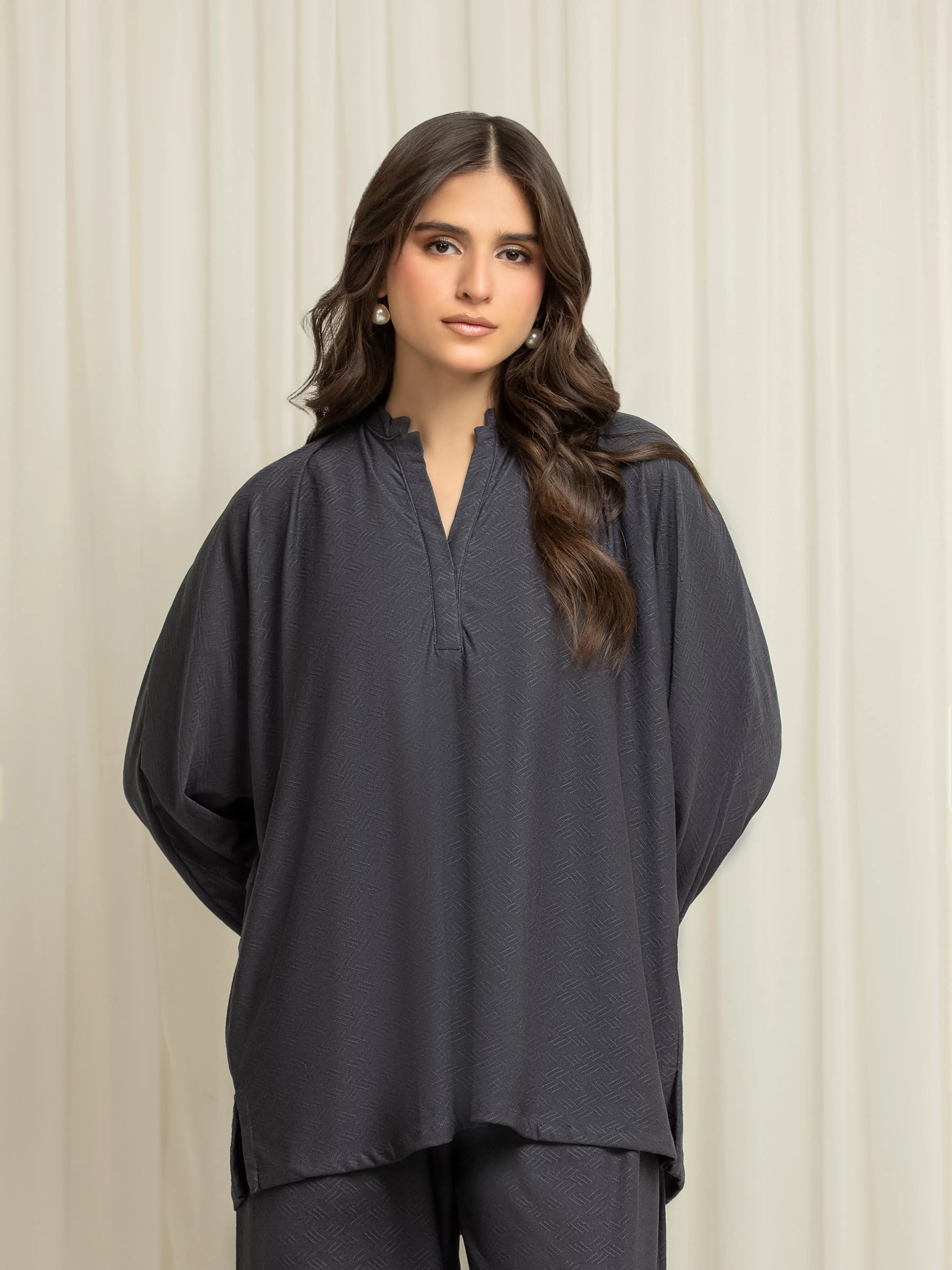 Solid Jacquard Co-Ord Set - EWTKS5-84111ST - Image 2