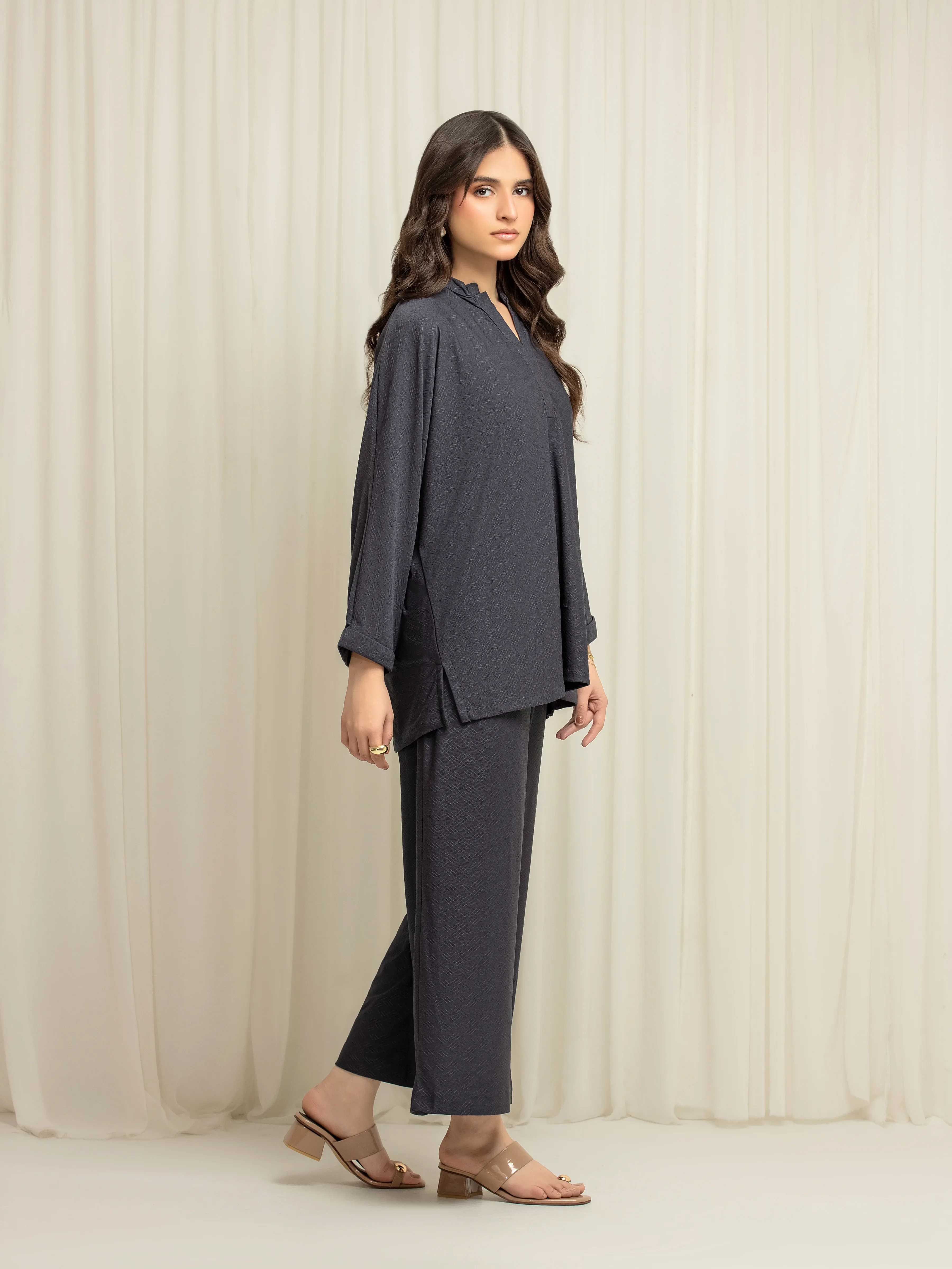 Solid Jacquard Co-Ord Set - EWTKS5-84111ST - Image 5