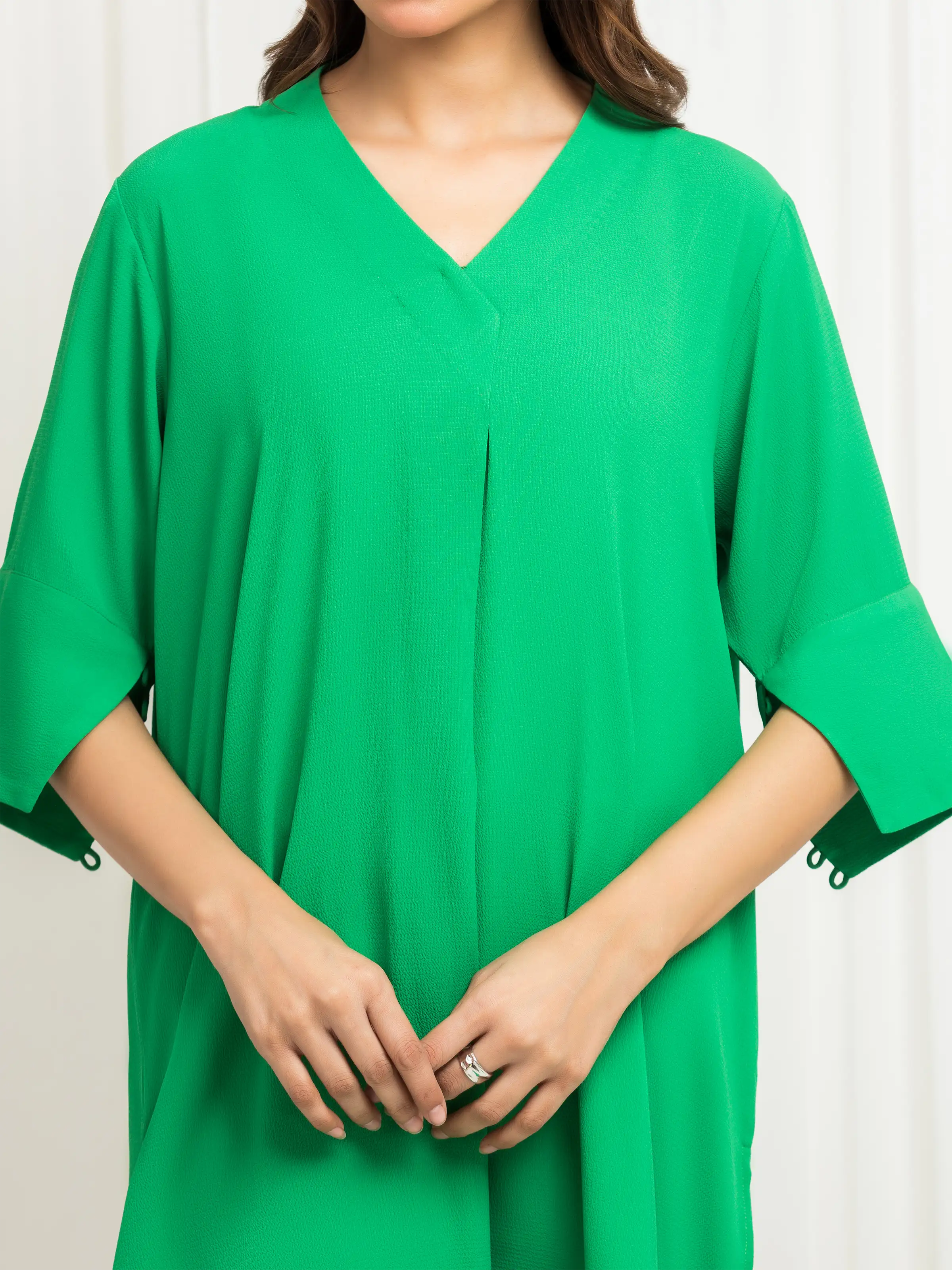 Solid Crepe Chiffon Co-Ord Set - EWTKS6-86106ST - Image 3