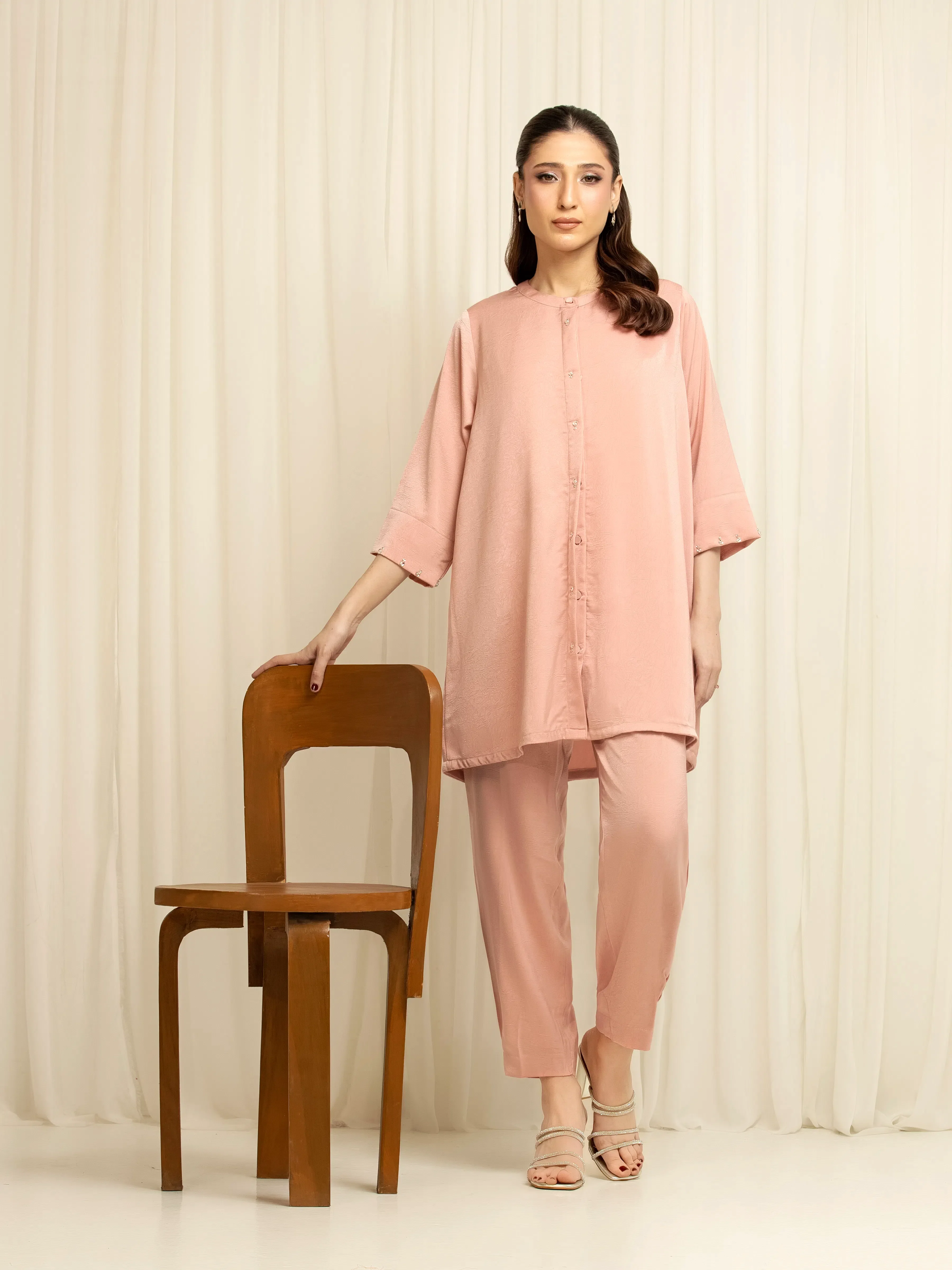 Pret Solid Polyester Co-Ord Set - EWTKS6-86092ST