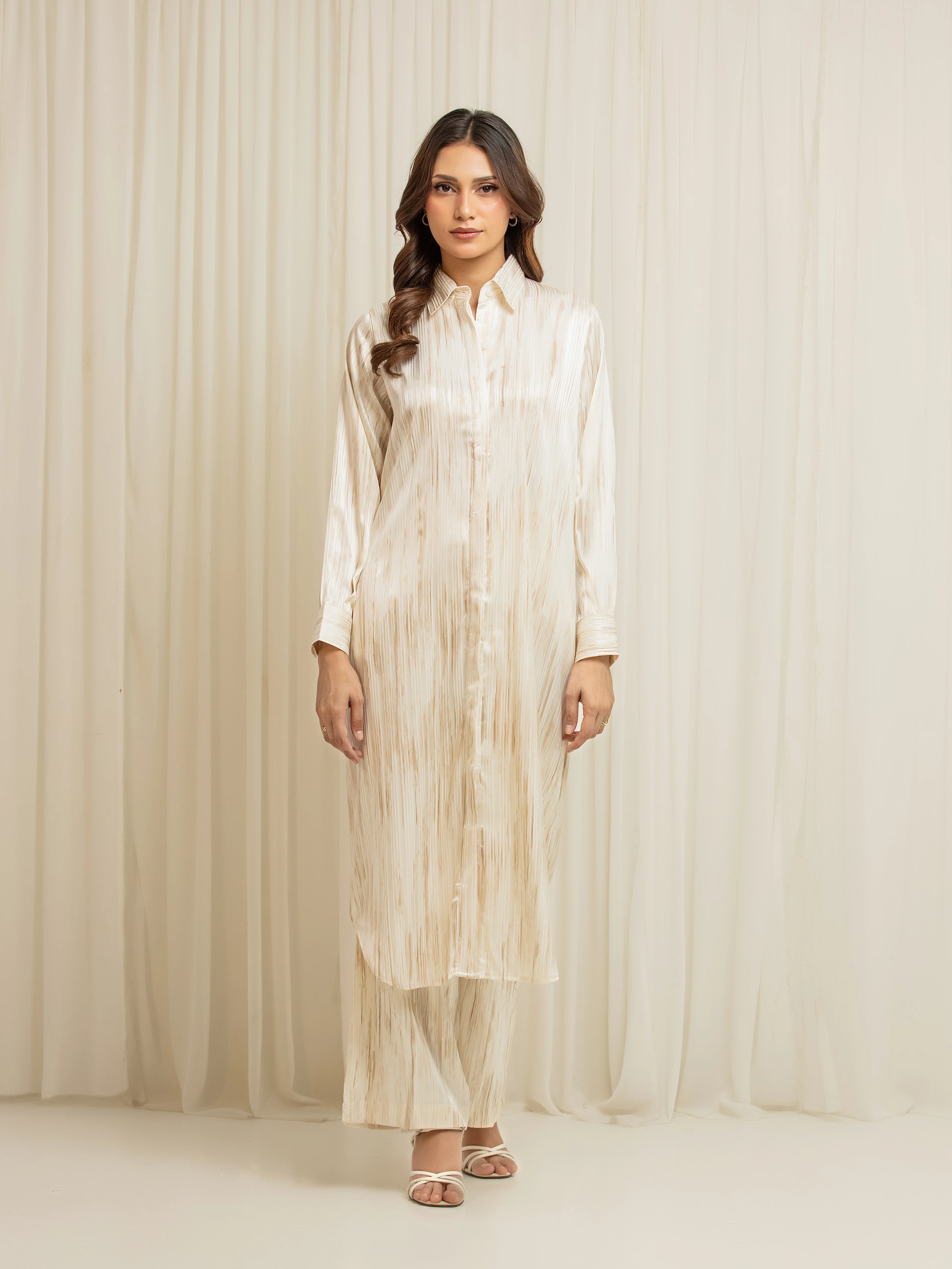Solid Silk Co-Ord Set - EWTKS6-86145ST