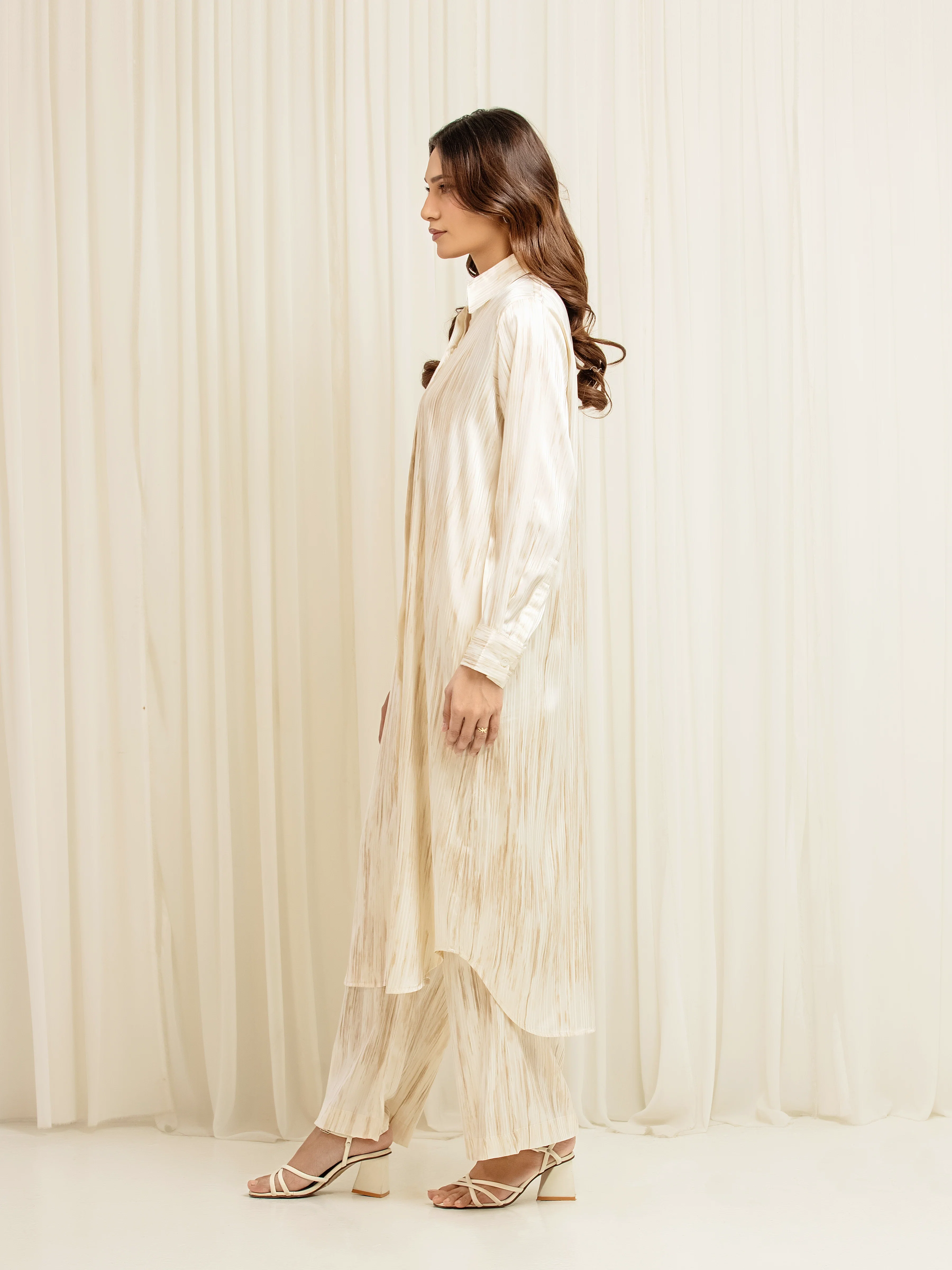 Solid Silk Co-Ord Set - EWTKS6-86145ST - Image 5