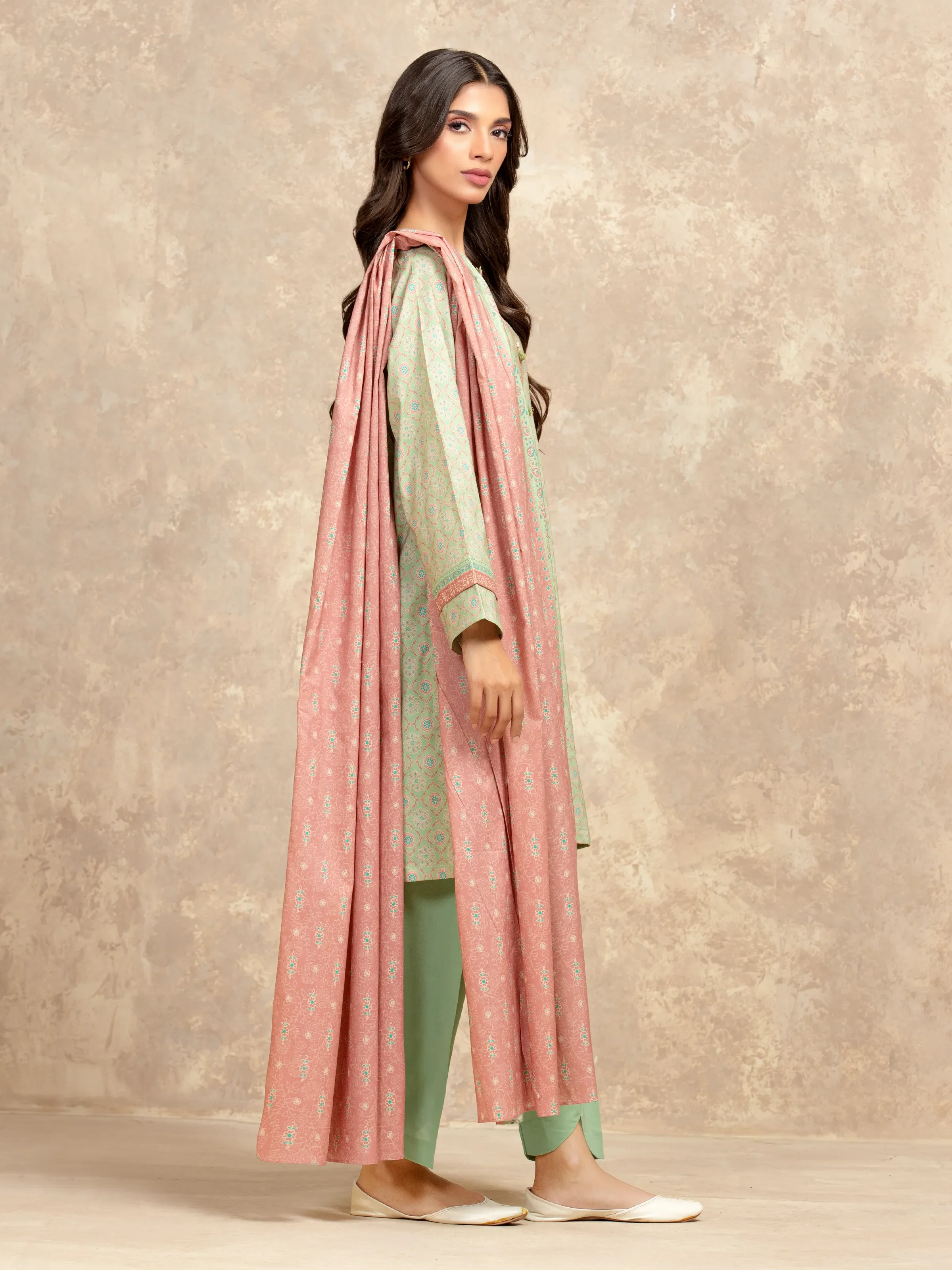 Printed Lawn Shirt Dupatta - EWU6A1-36531SD - Image 5