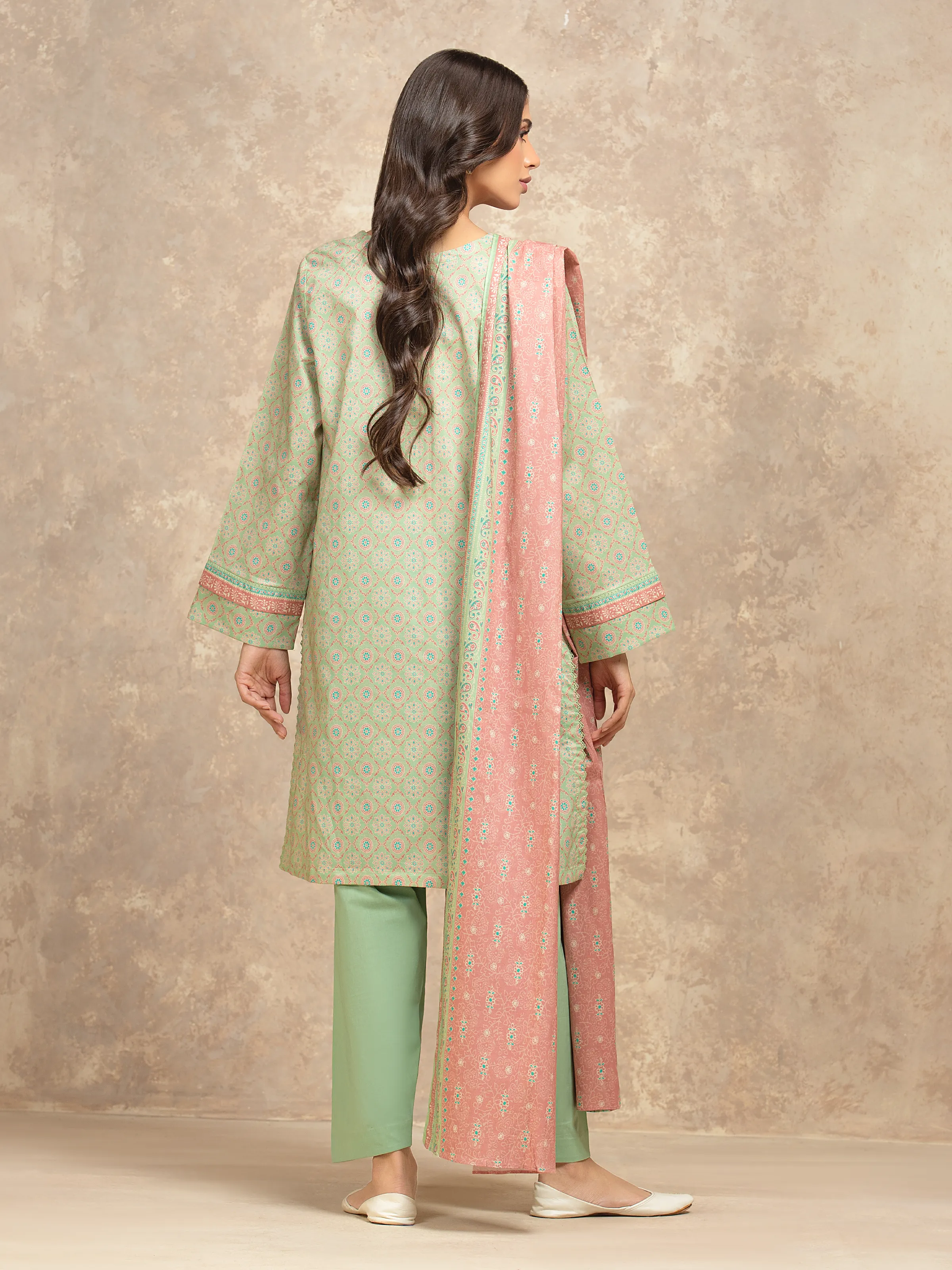 Printed Lawn Shirt Dupatta - EWU6A1-36531SD - Image 6