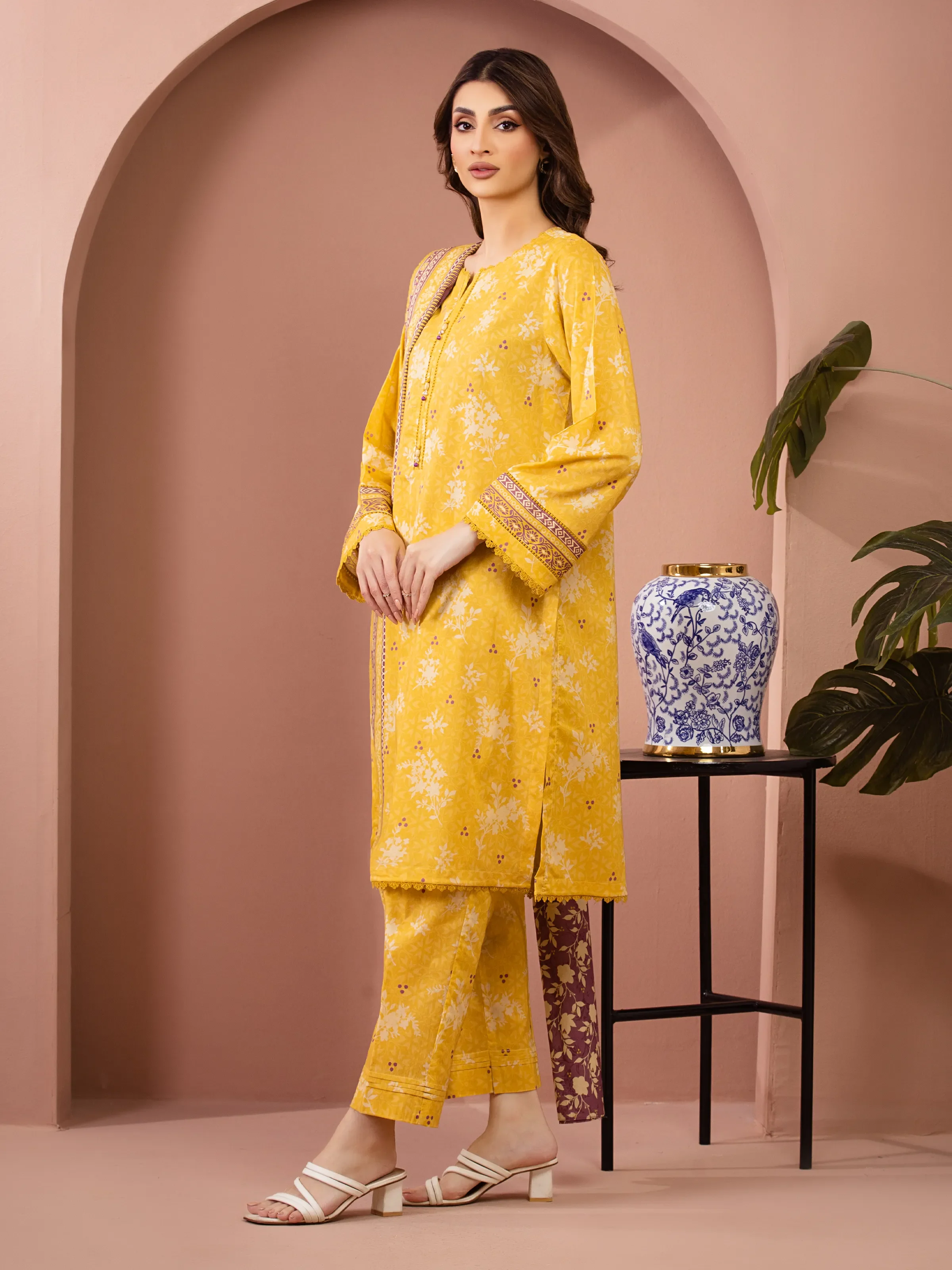 Printed Lawn Suit - EWU6A1-36509-3P - Image 5
