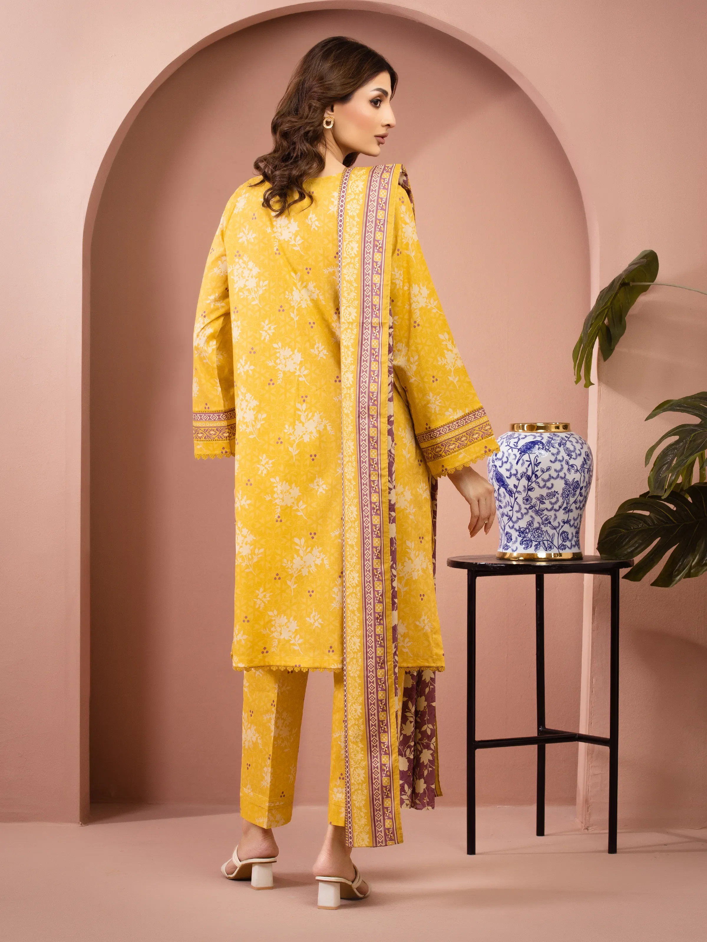 Printed Lawn Suit - EWU6A1-36509-3P - Image 6