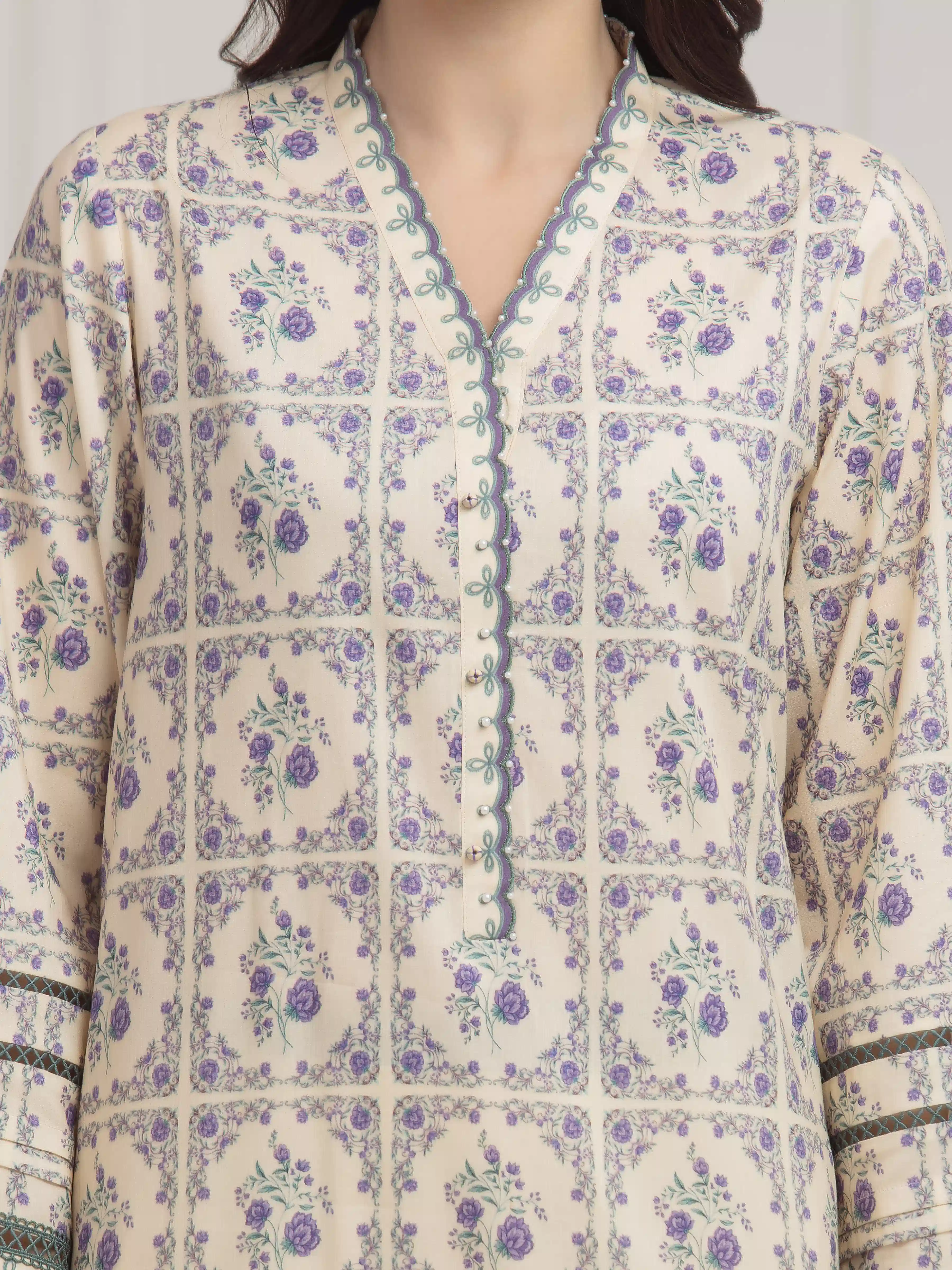 Printed Lawn Suit - EWU6A1-36605-3P - Image 3