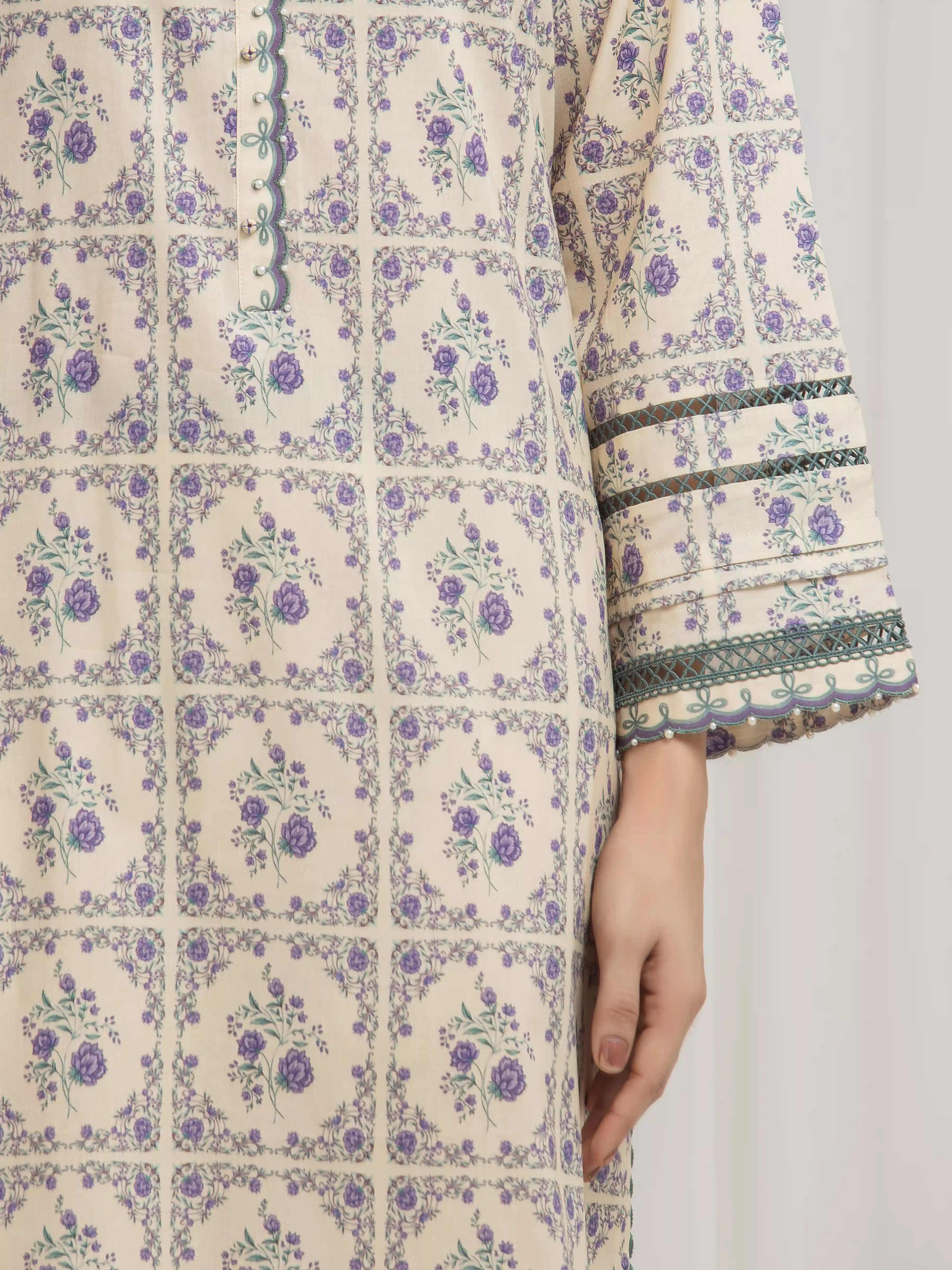 Printed Lawn Suit - EWU6A1-36605-3P - Image 4