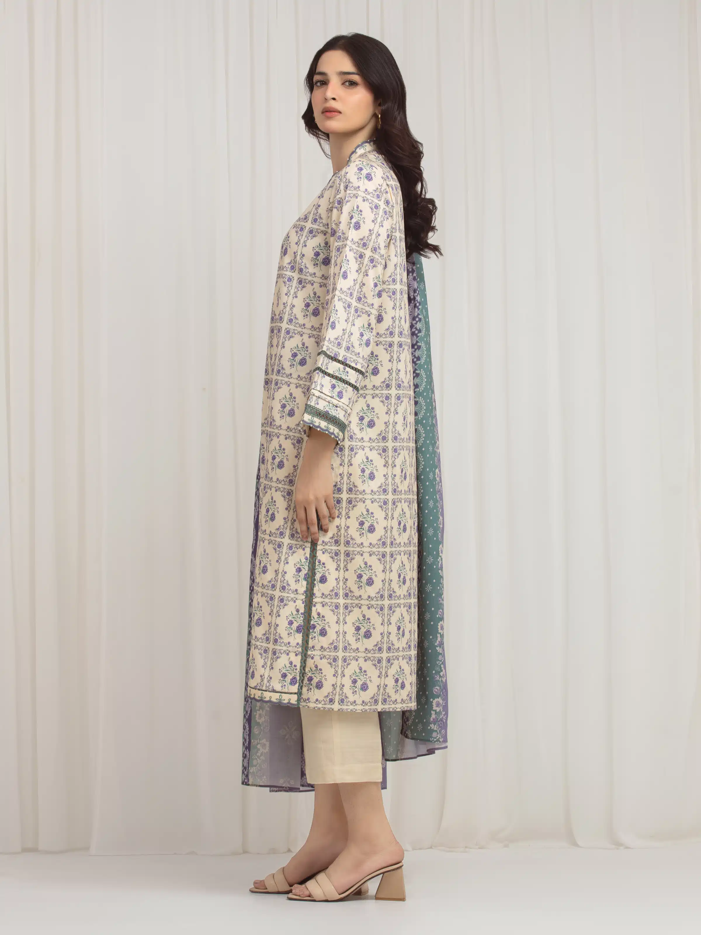Printed Lawn Suit - EWU6A1-36605-3P - Image 5