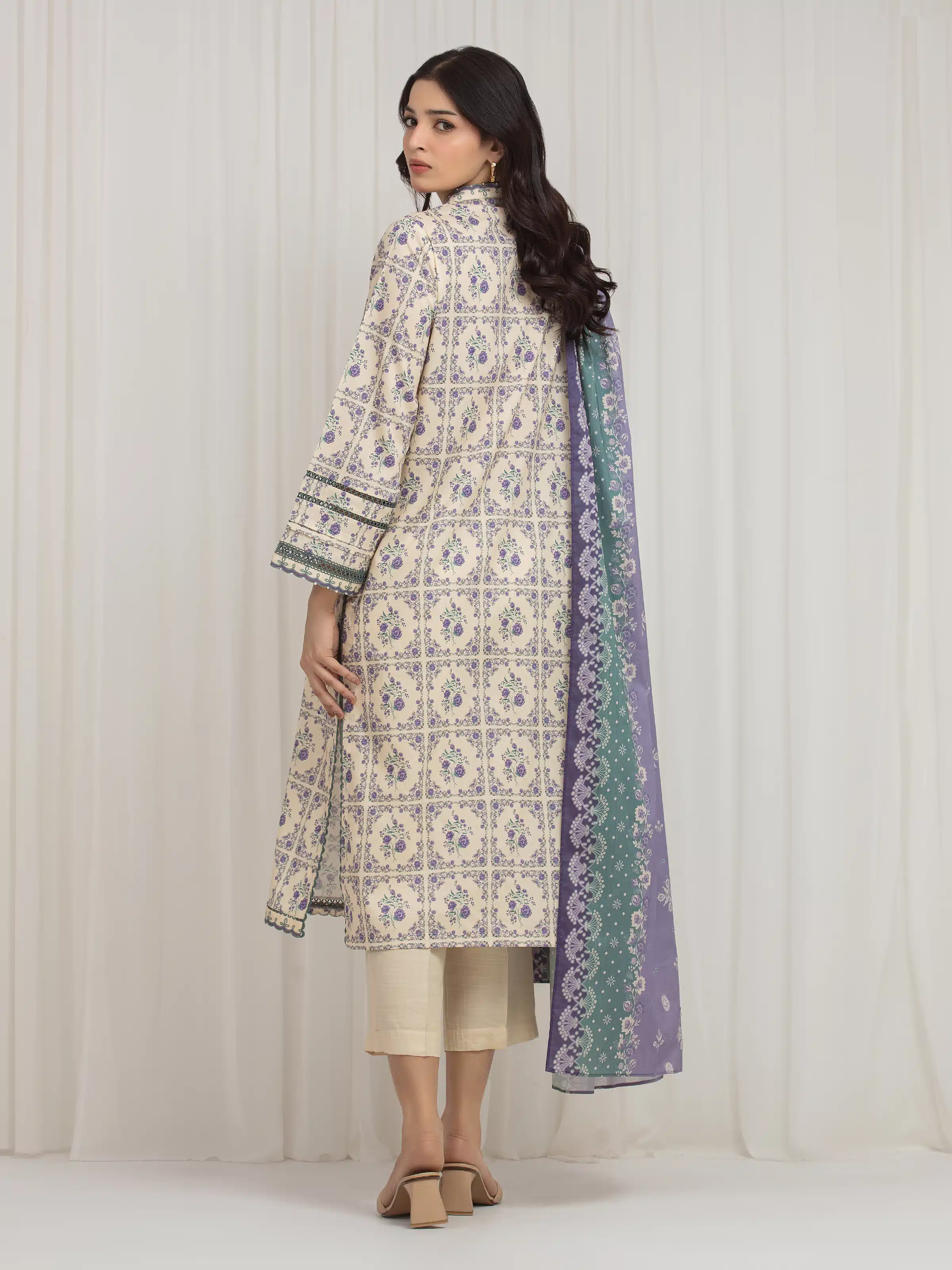 Printed Lawn Suit - EWU6A1-36605-3P - Image 6
