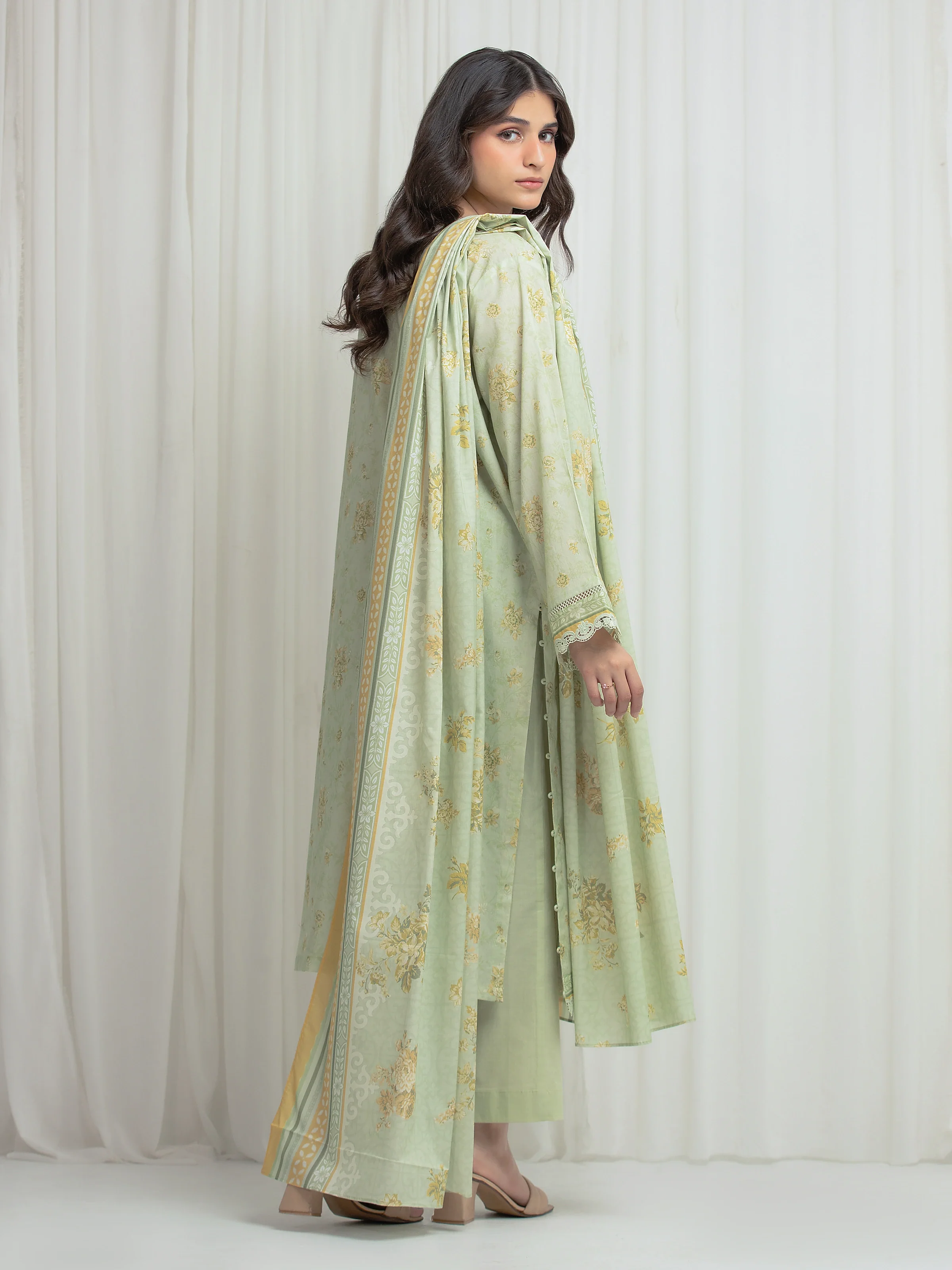 Printed Lawn Suit - EWU6A1-36608-3P - Image 6
